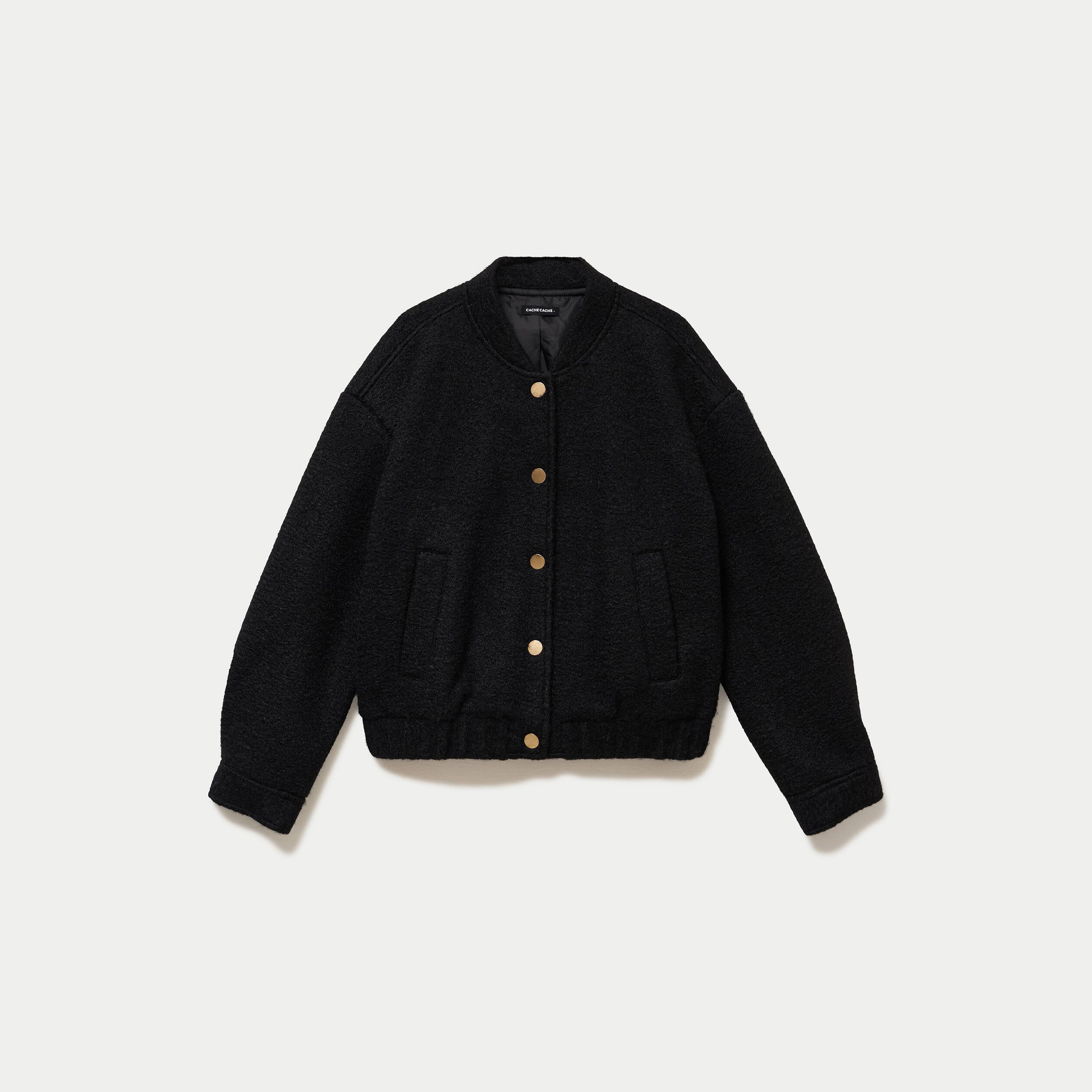 Bomber oversize manches longues noir femme