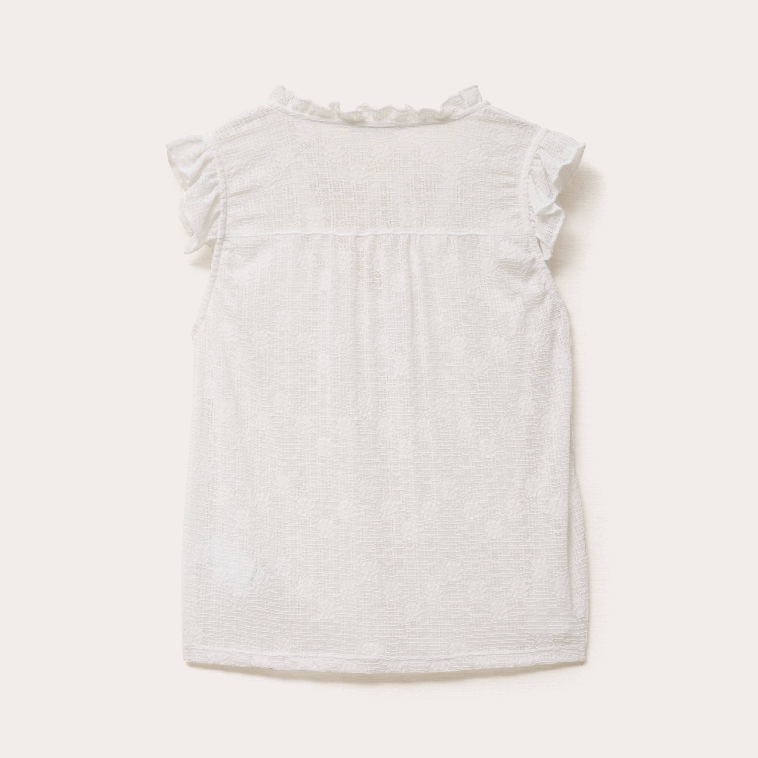 Blouse droite sans manches ecru femme