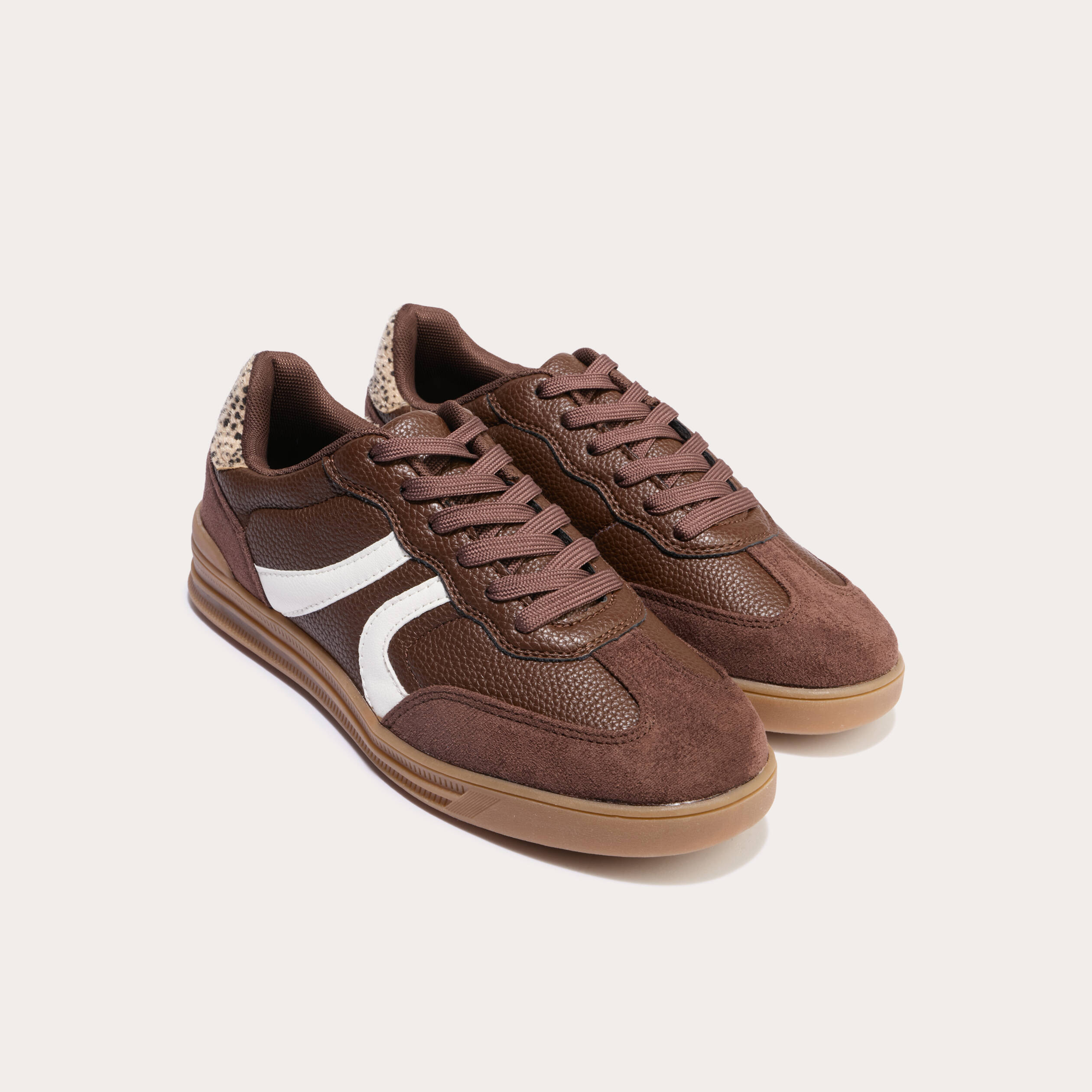 Baskets basses marron femme