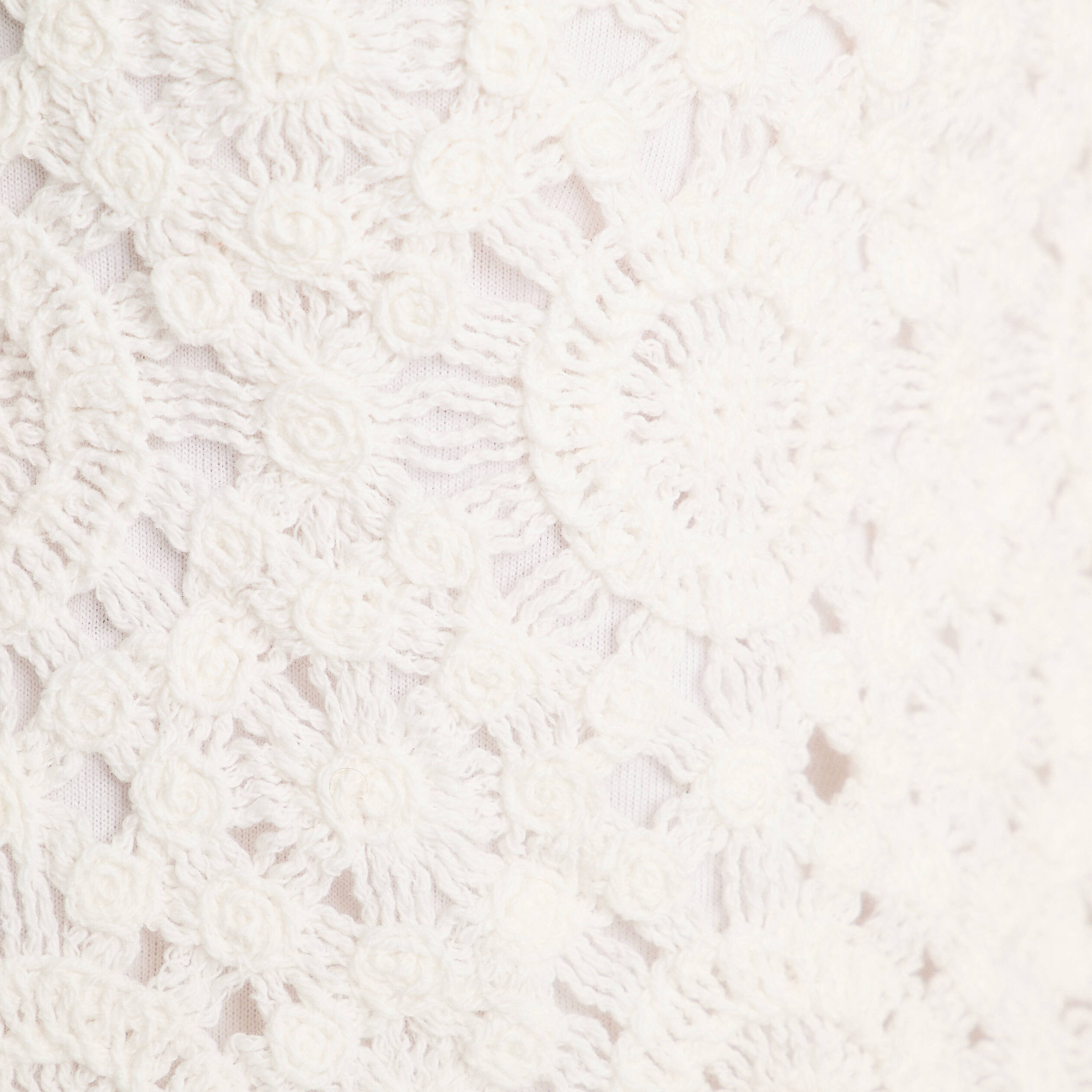 Gilet nou&eacute; effet crochet ecru femme