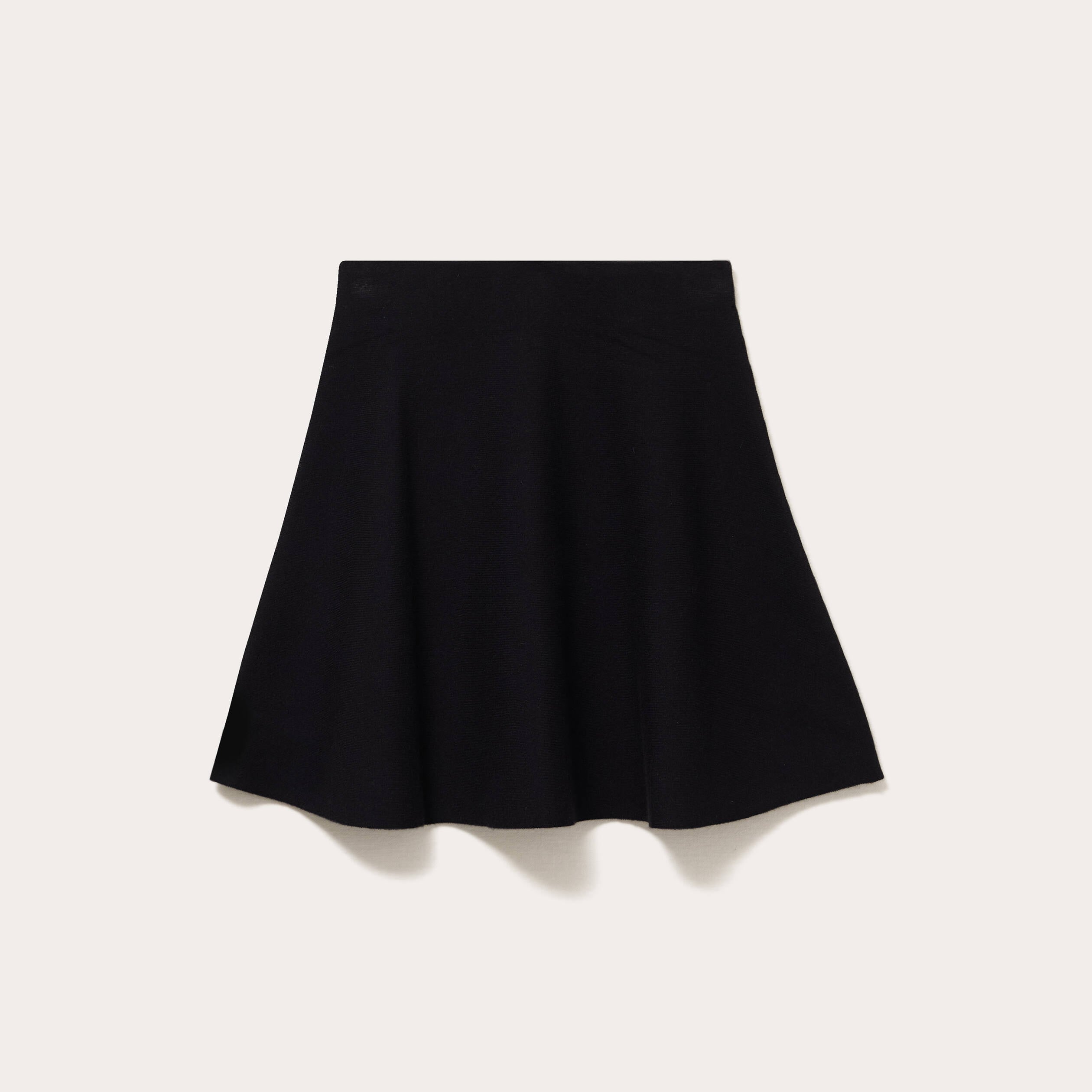 Jupe &eacute;vas&eacute;e en maille noir femme