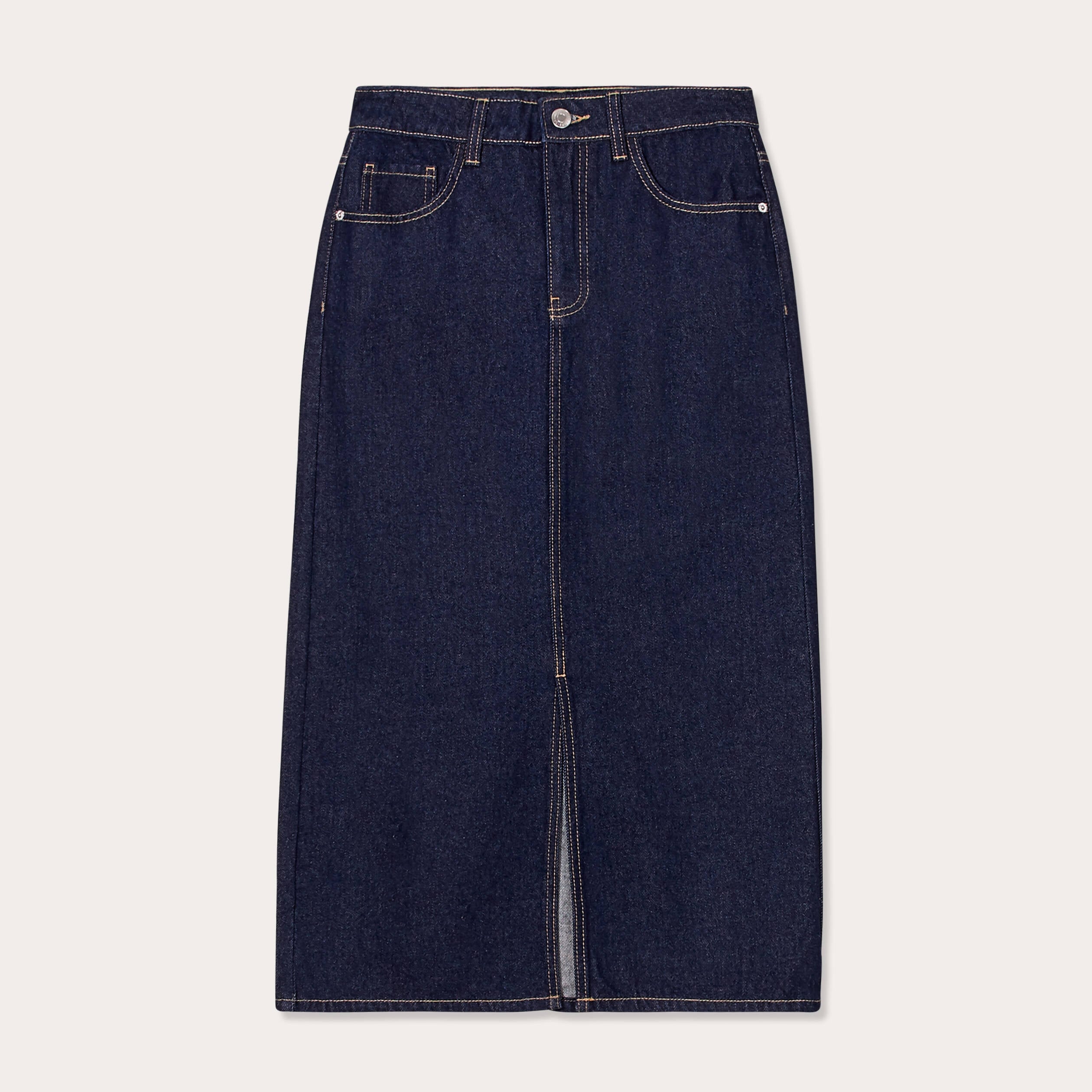 Jupe crayon taille standard denim brut femme