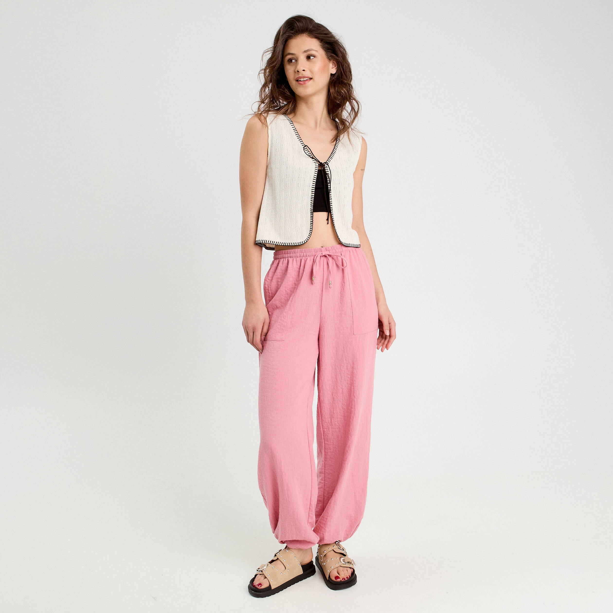 Gilet sans manches ecru femme