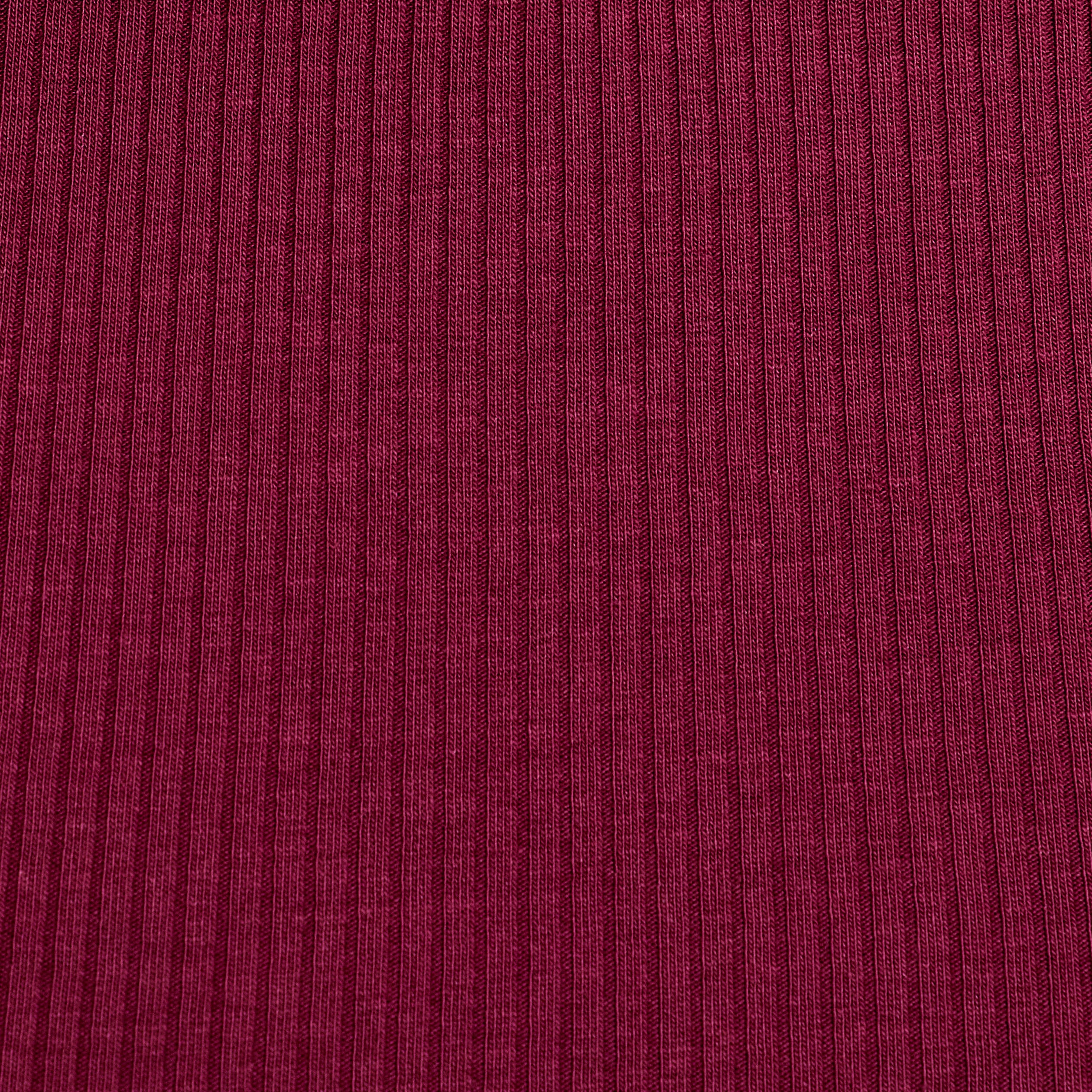 T-shirt manches longues c&ocirc;tel&eacute; bordeaux femme