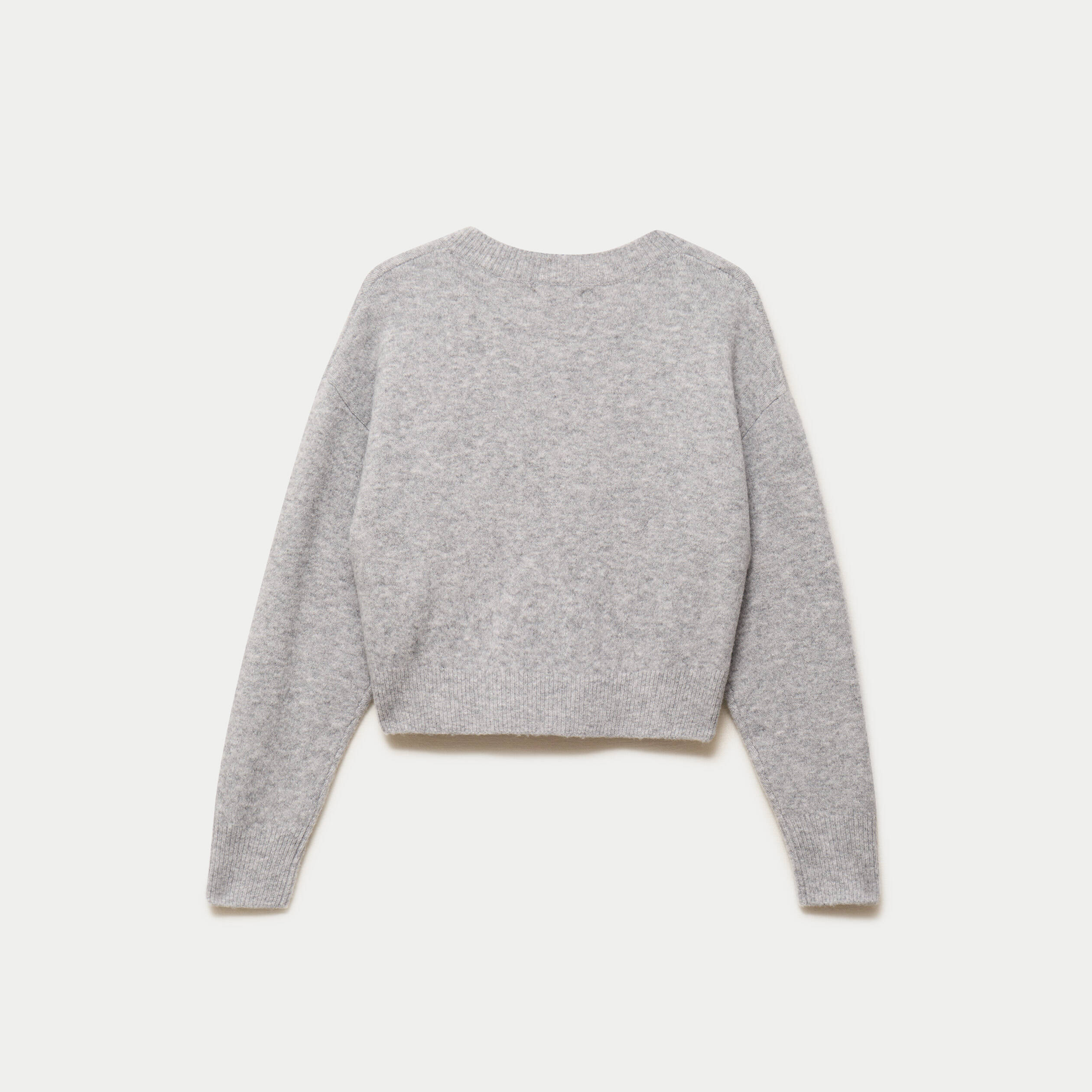 Gilet court nou&eacute; gris clair femme