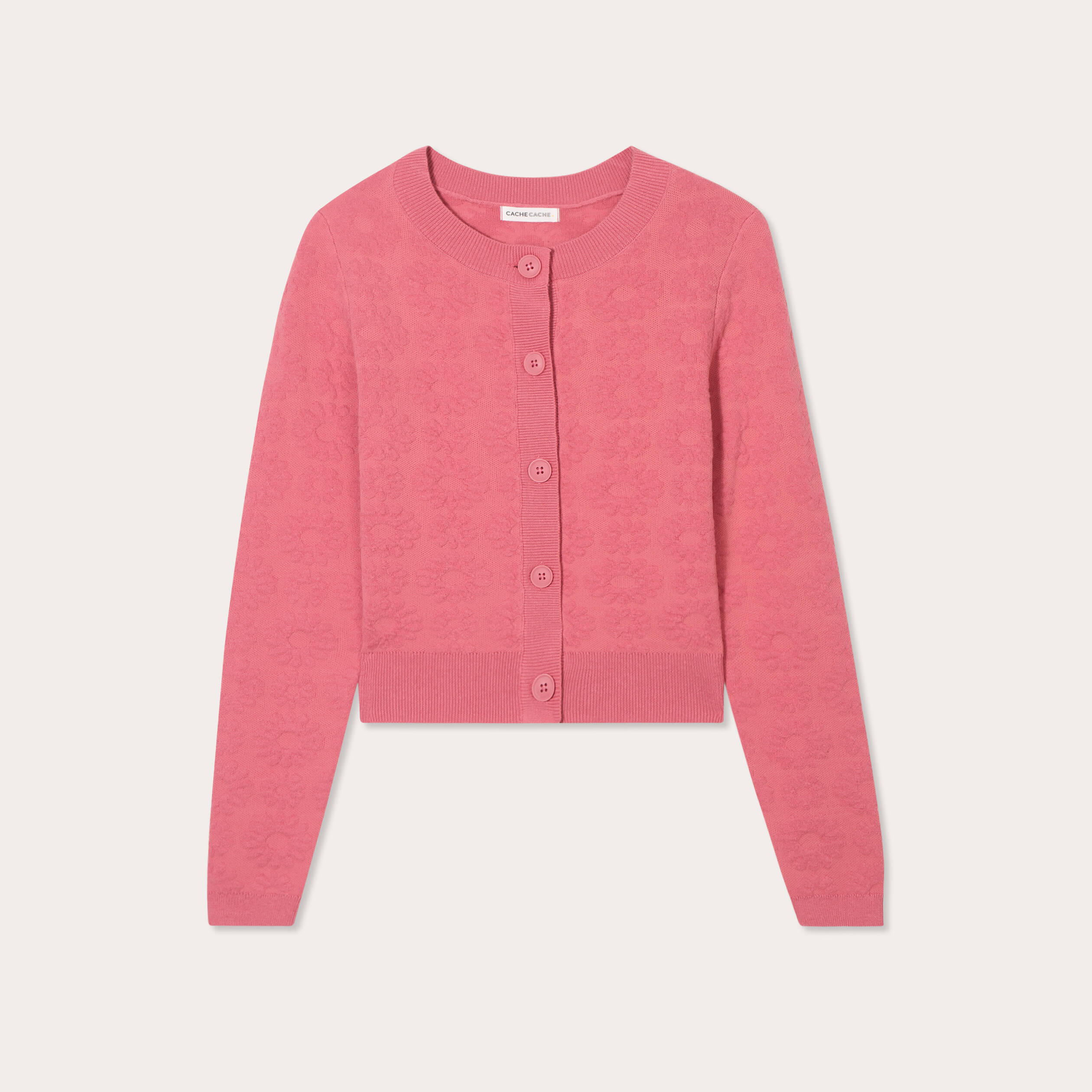 Gilet manches longues vieux rose femme