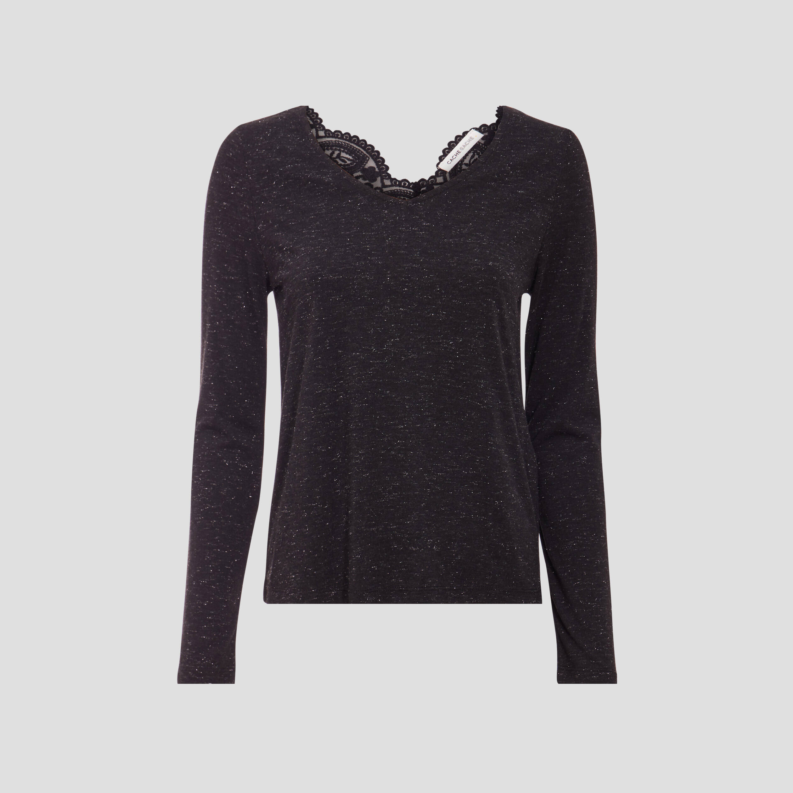 t shirt manches longues noir femme T-shirt manches longues noir femme