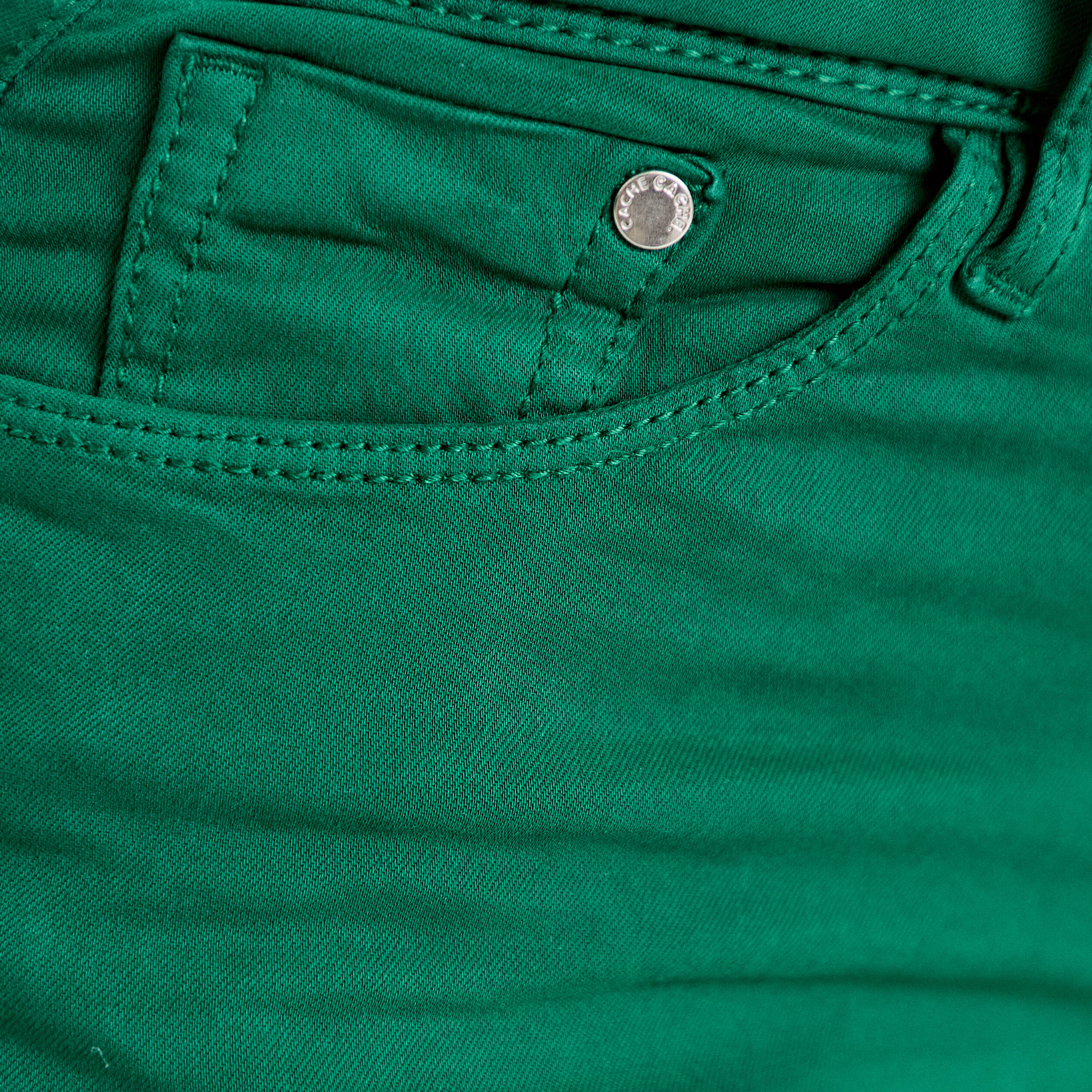 Jeans slim 5 poches vert &eacute;meraude femme