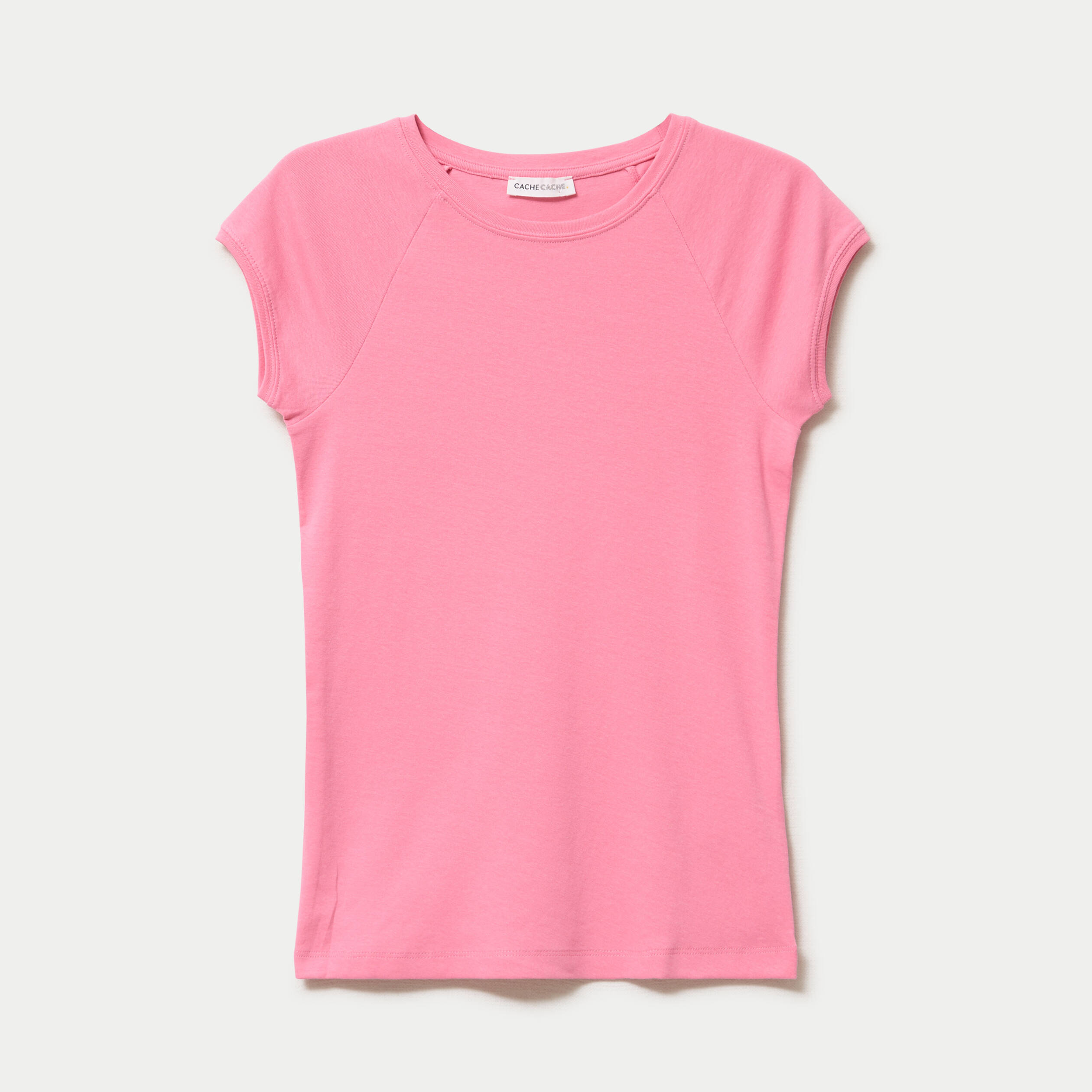 T-shirt manches courtes rose vif femme