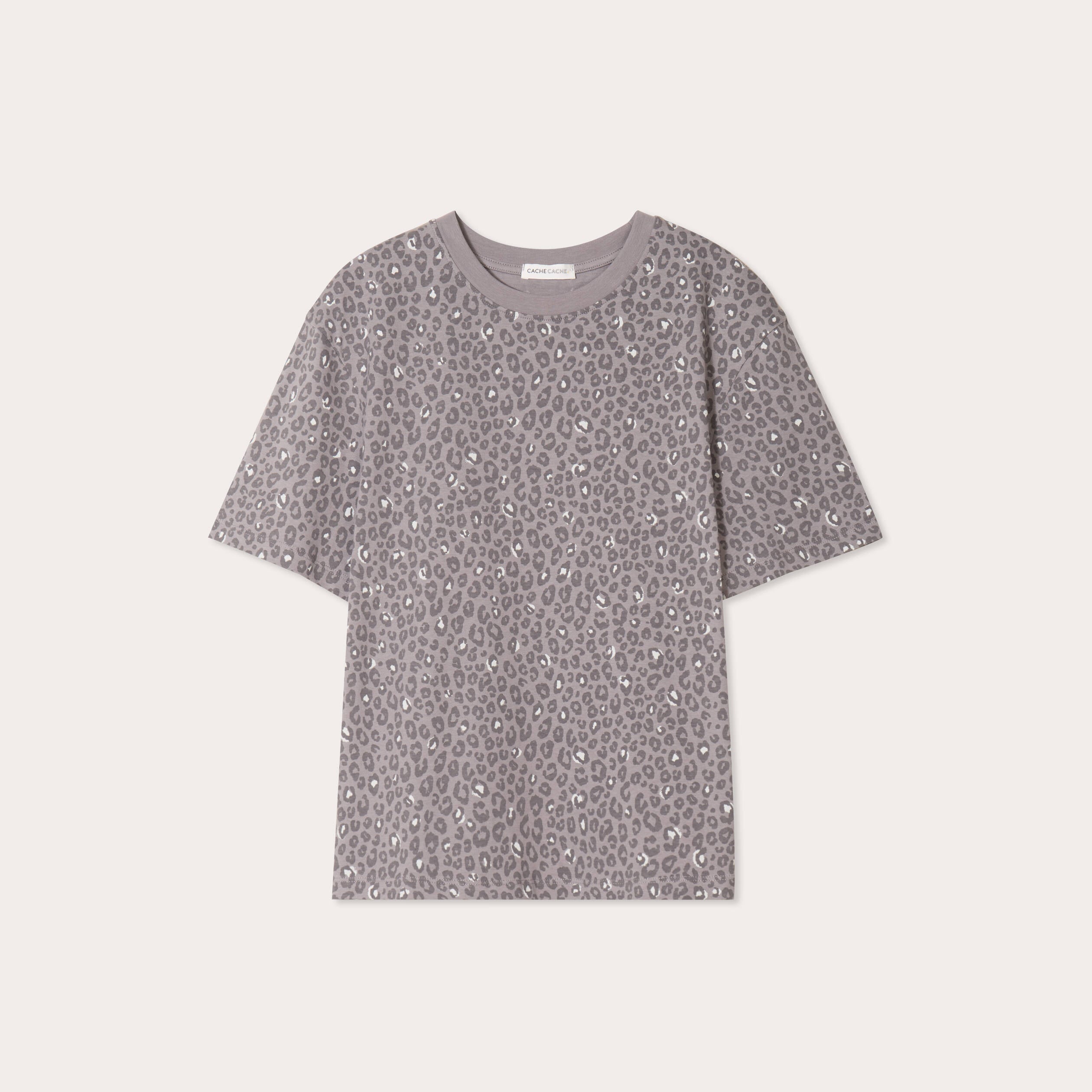 T-shirt manches courtes gris fonc&eacute; femme