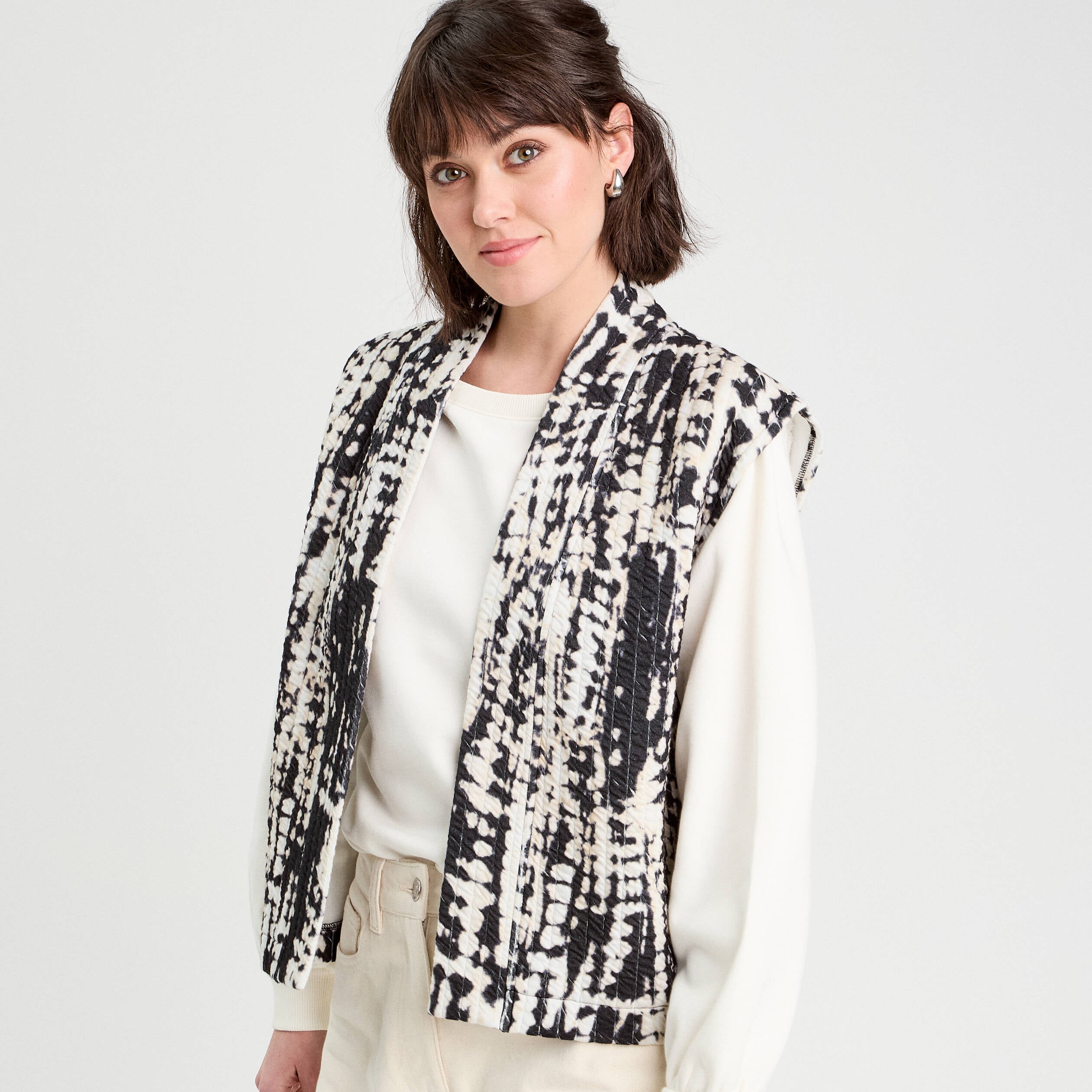 Gilet matelass&eacute; sans manches noir femme