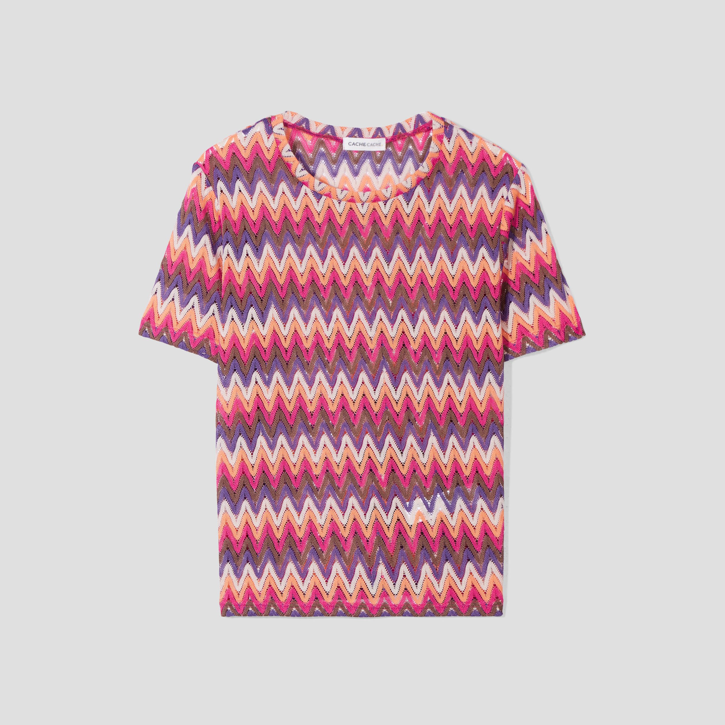 T-shirt manches courtes violet femme