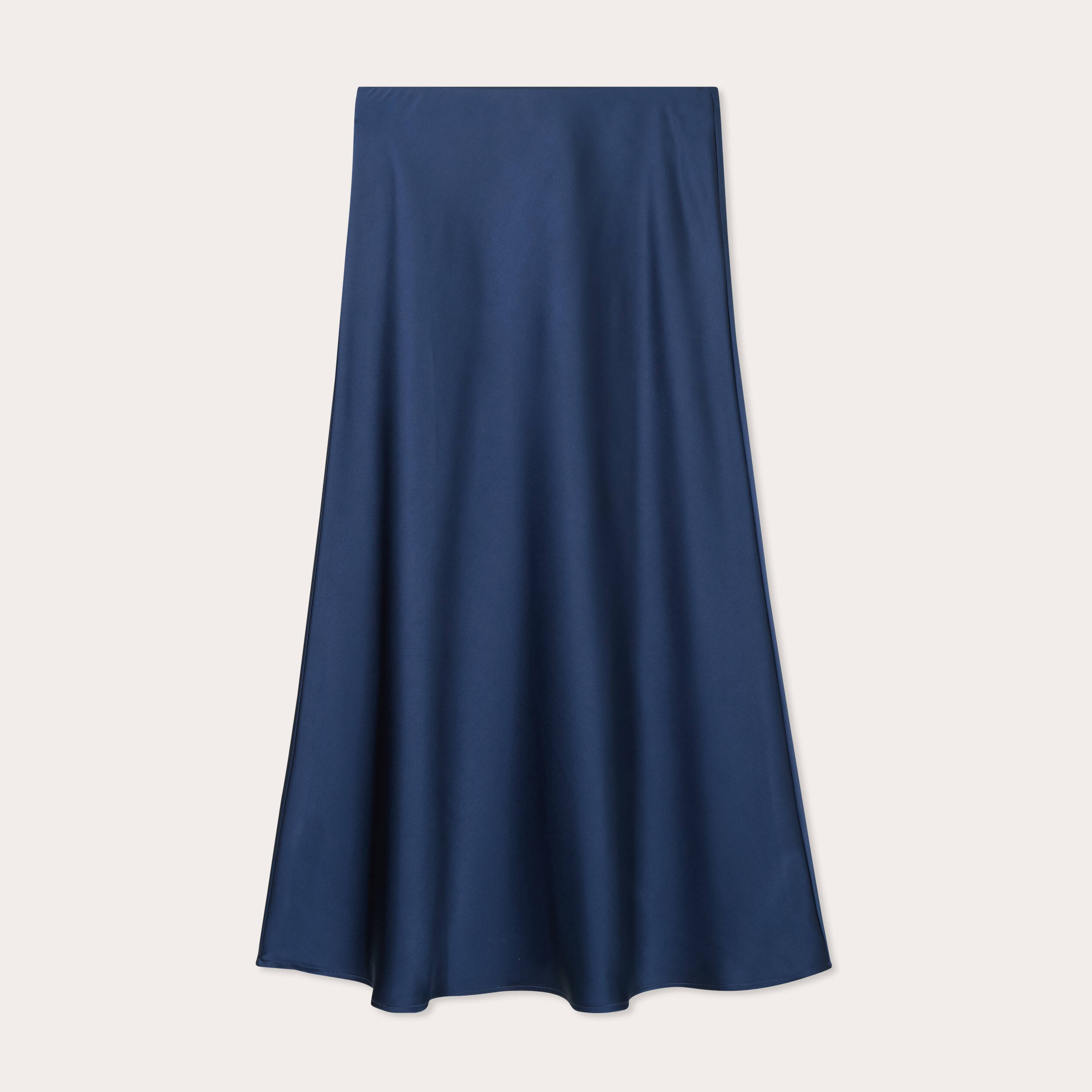 jupe longue trapeze satin bleu marine femme Jupe longue trapèze satin bleu marine femme