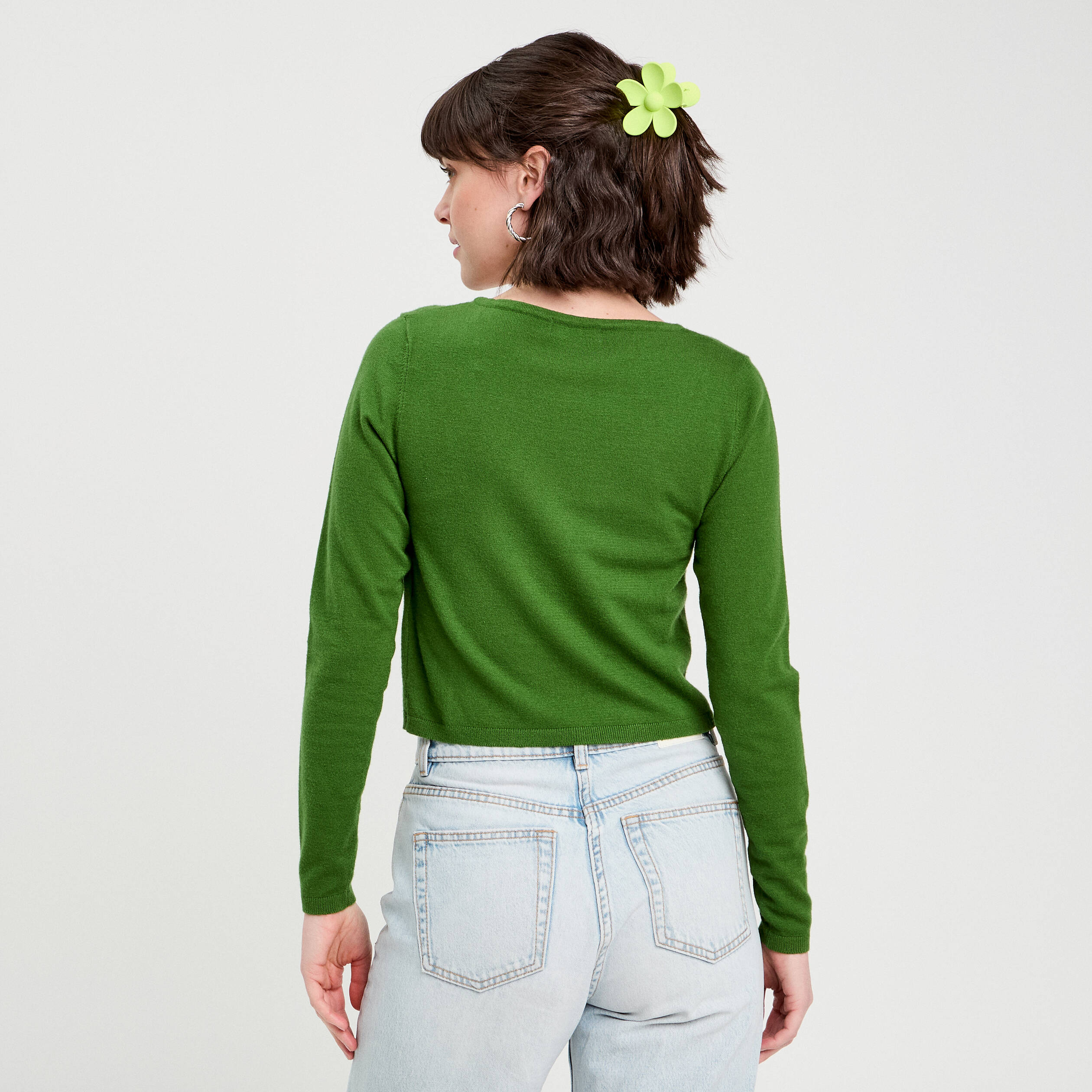 gilet avec broderie vert femme Gilet avec broderie vert femme