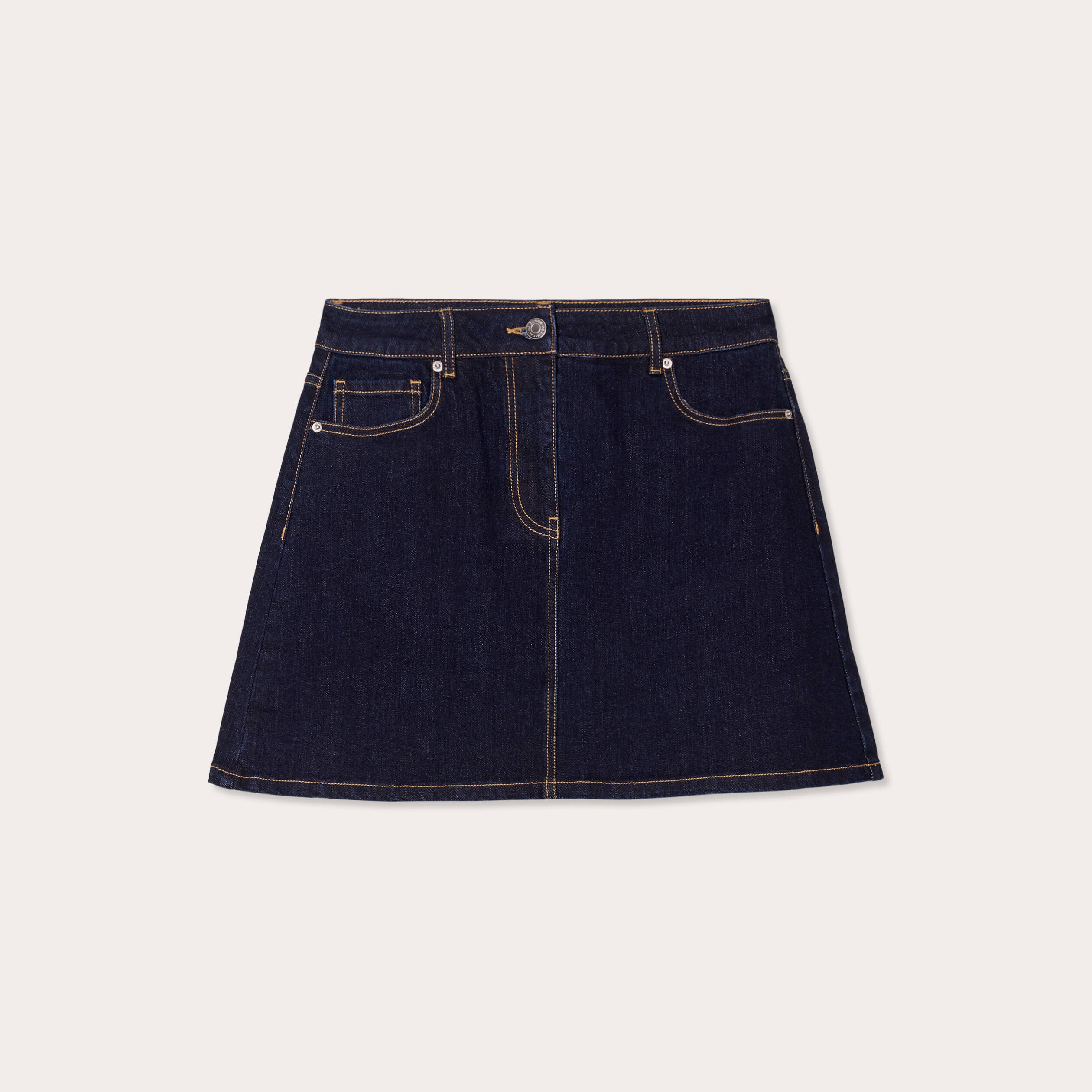 jupe droite courte en jean denim brut femme Jupe droite courte en jean denim brut femme