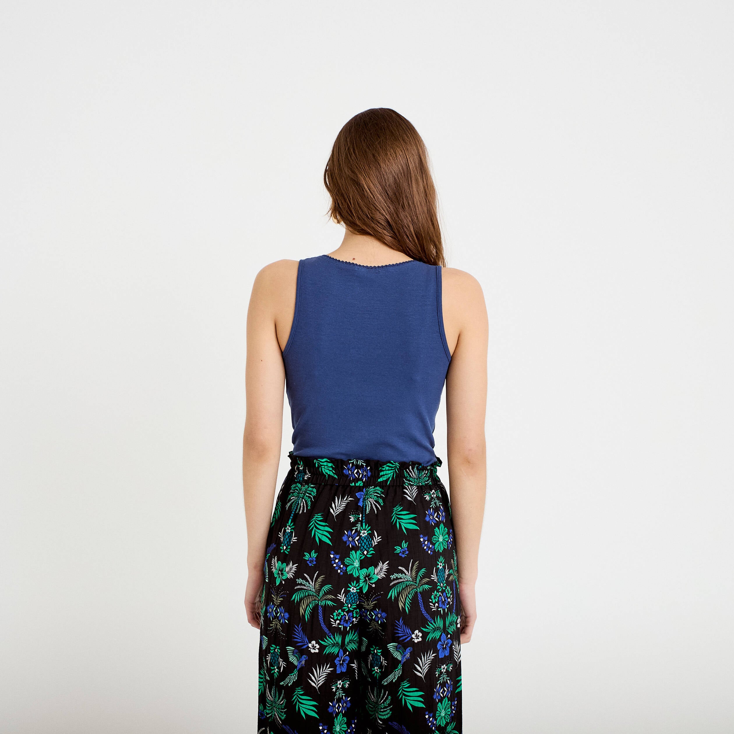 Body c&ocirc;tel&eacute; ajust&eacute; sans manches bleu fonc&eacute; femme