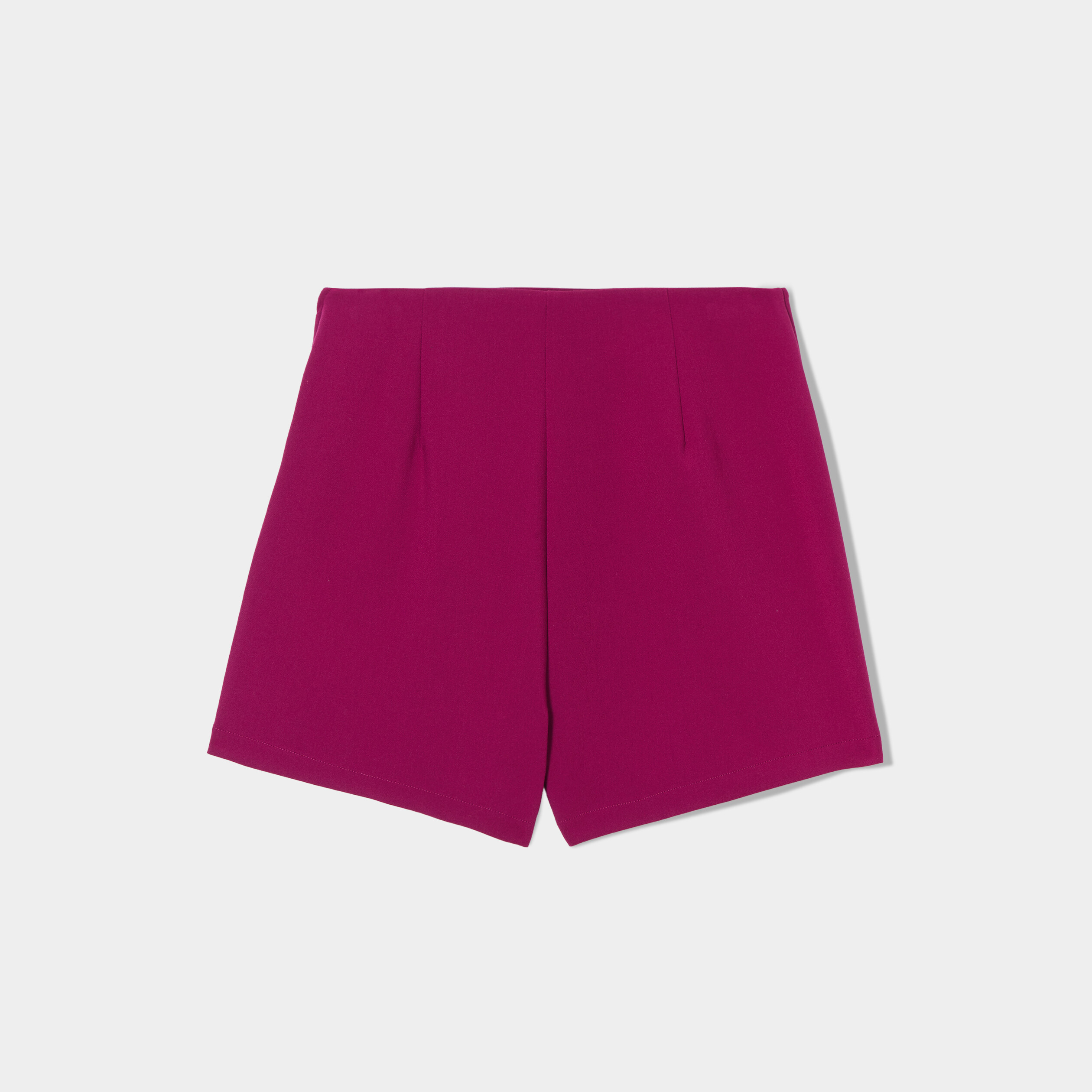 Jupe-short droite fentes violet foncé femme