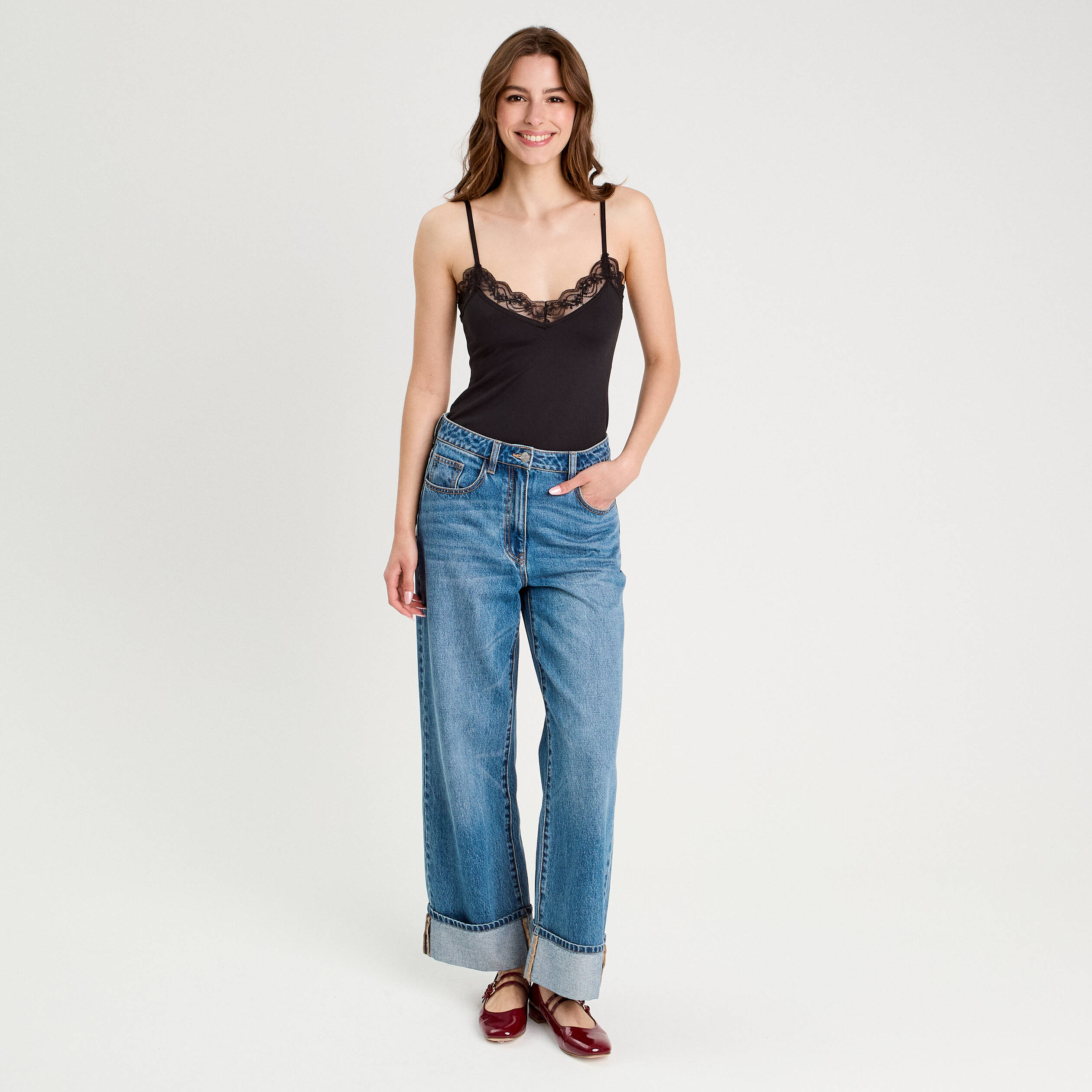 Body avec dentelle noir femme