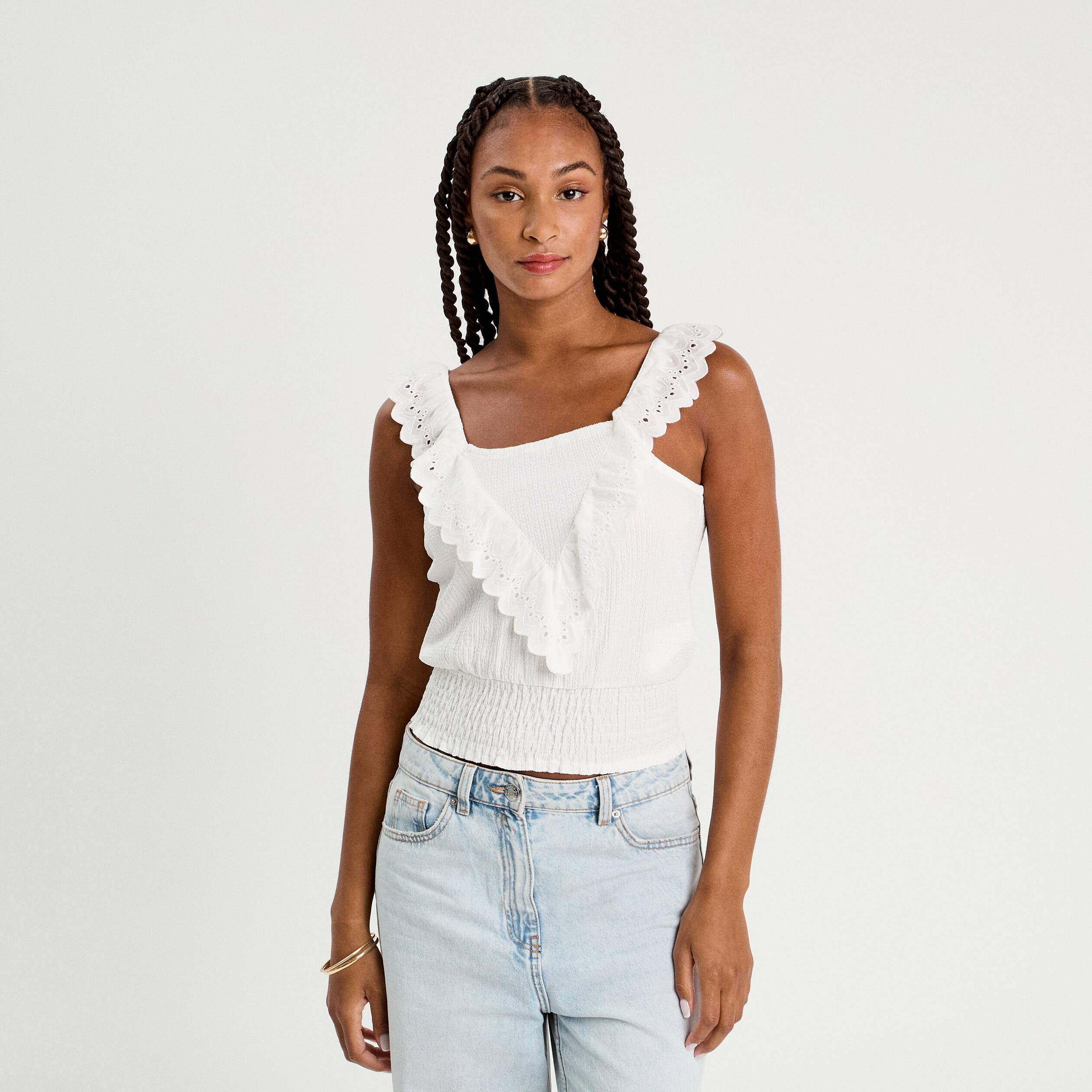 debardeur sans manches blanc femme Débardeur sans manches blanc femme
