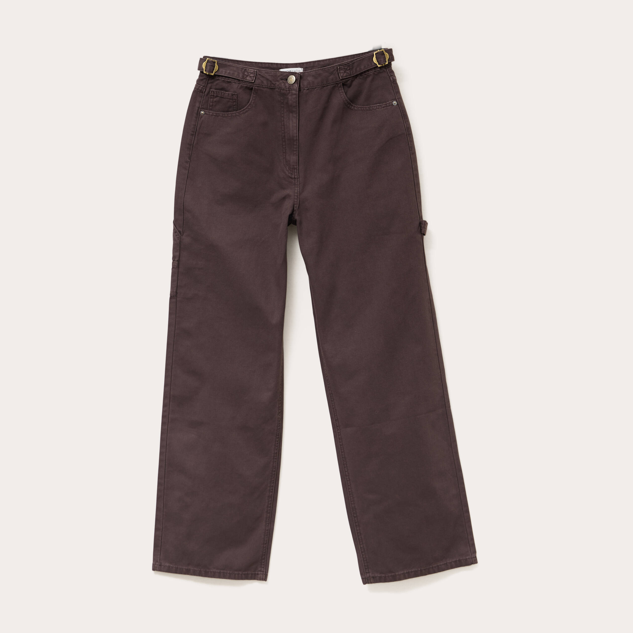 Jean wide leg carpenter marron foncé femme