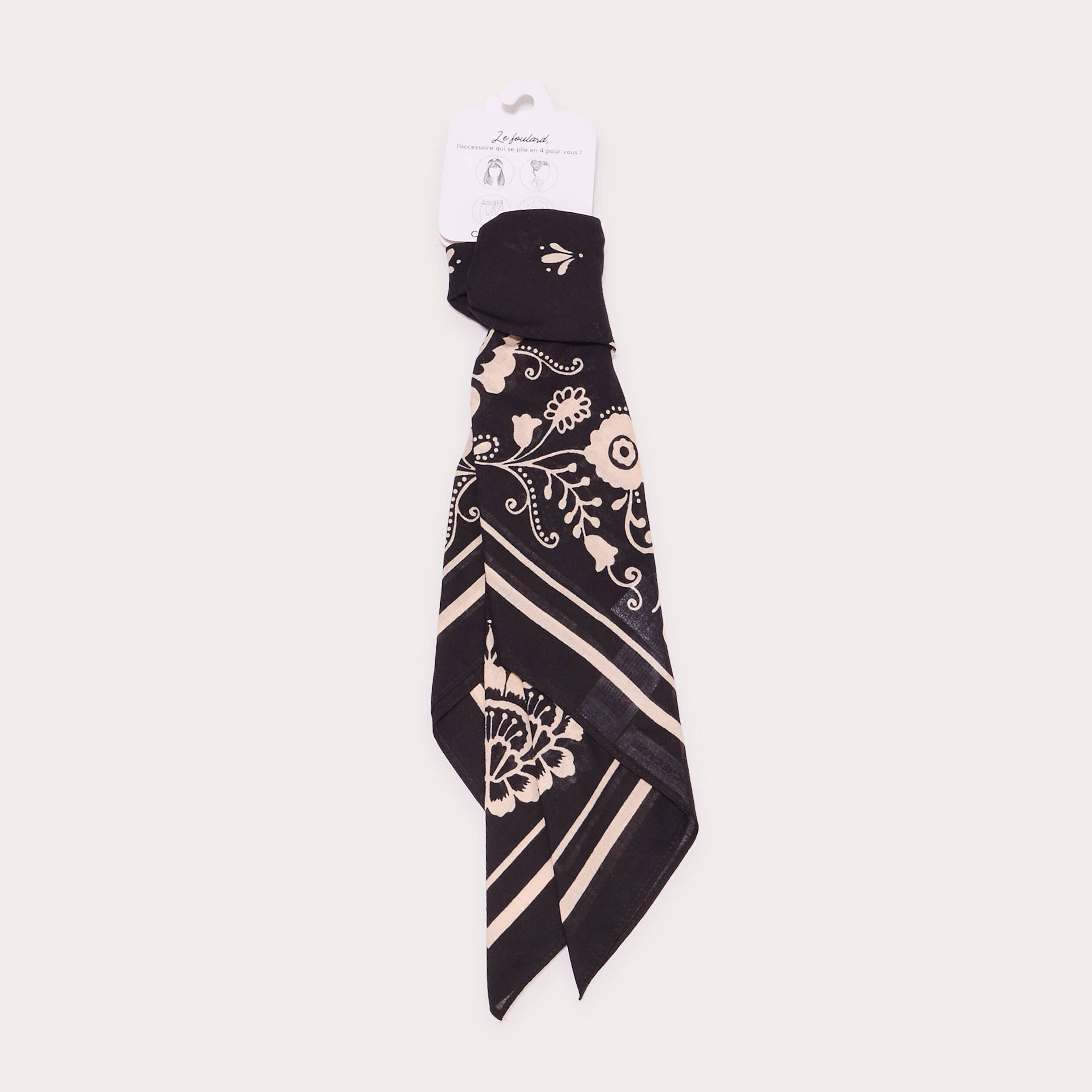 Foulard carré noir femme Vibs