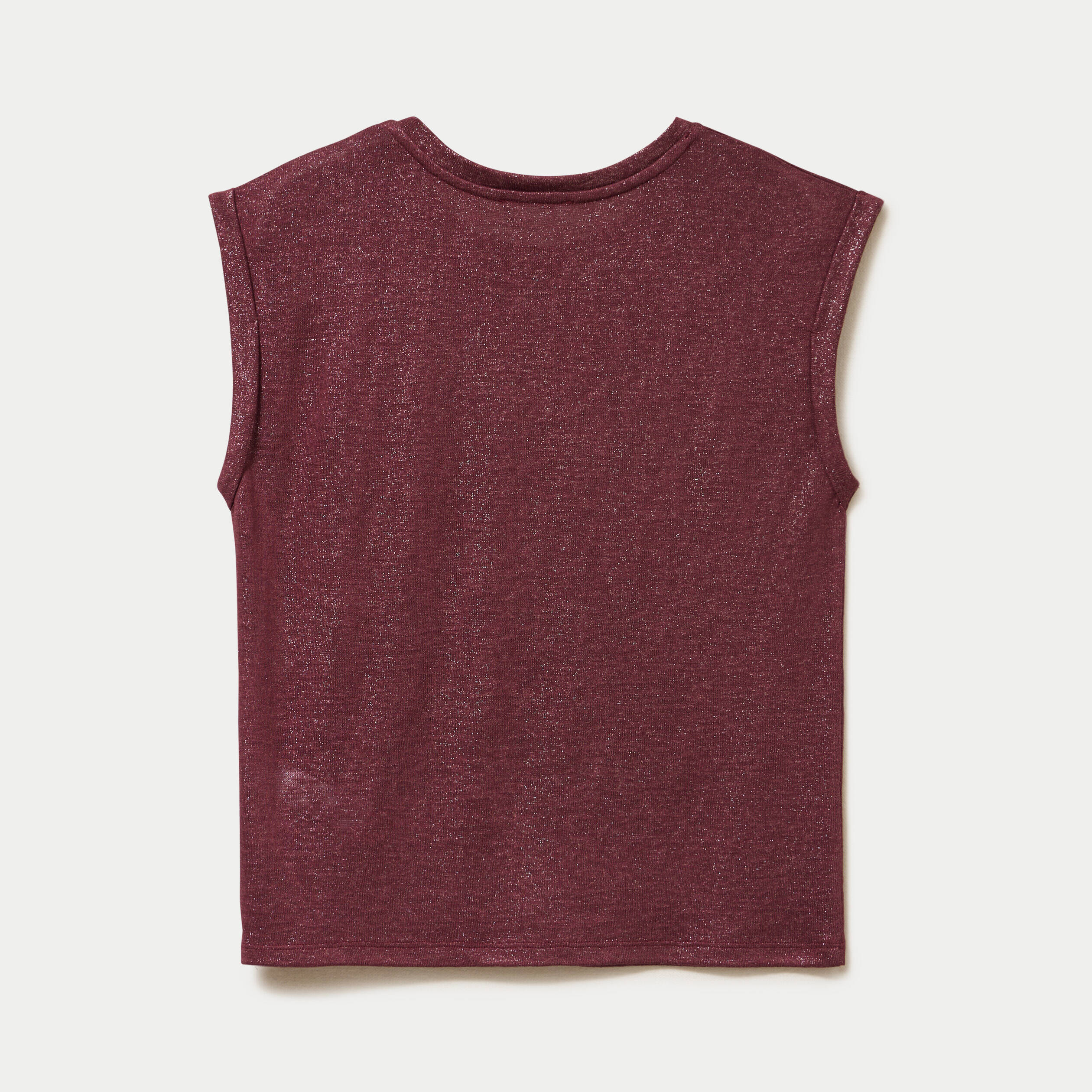 D&eacute;bardeur col rond bordeaux femme