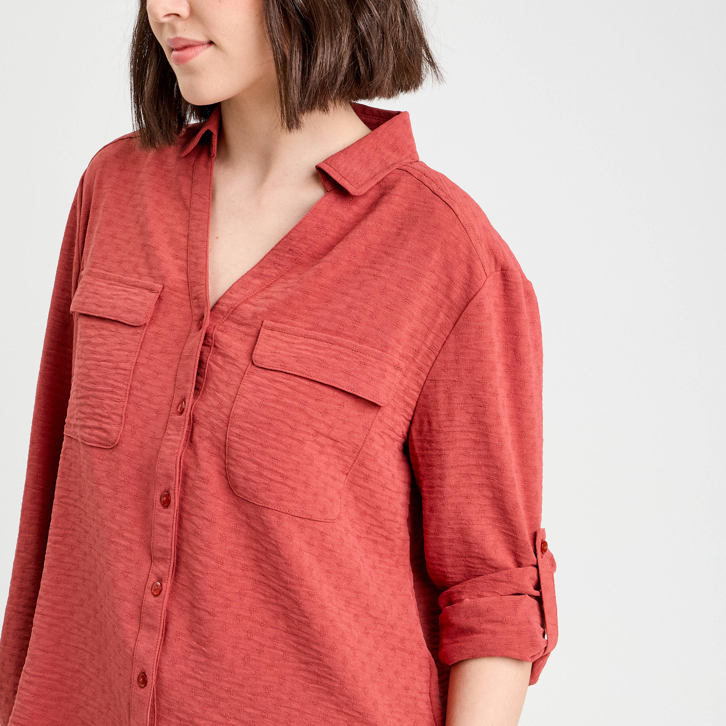 chemise manches longues vieux rose femme Chemise manches longues vieux rose femme