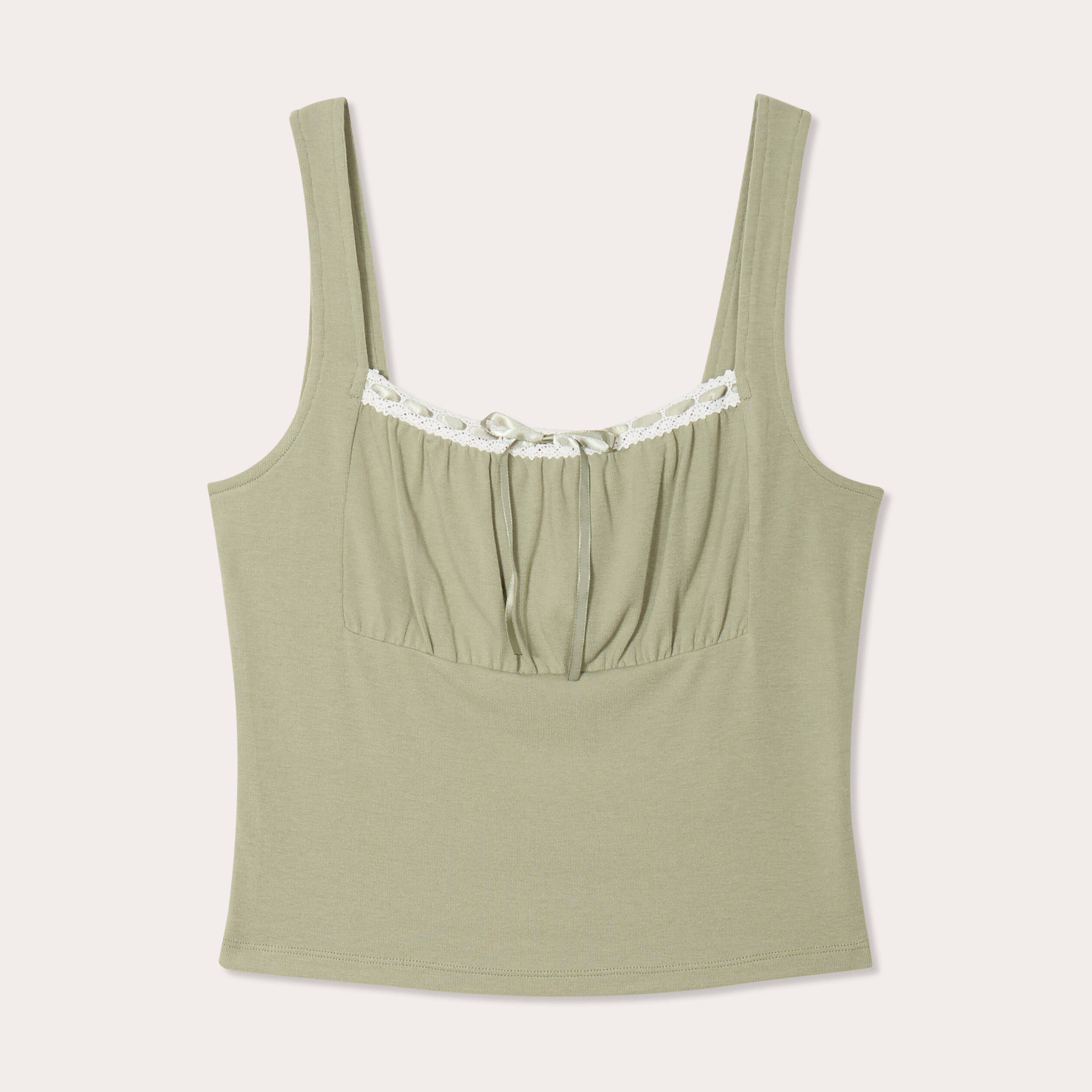Bustier avec coques vert kaki femme