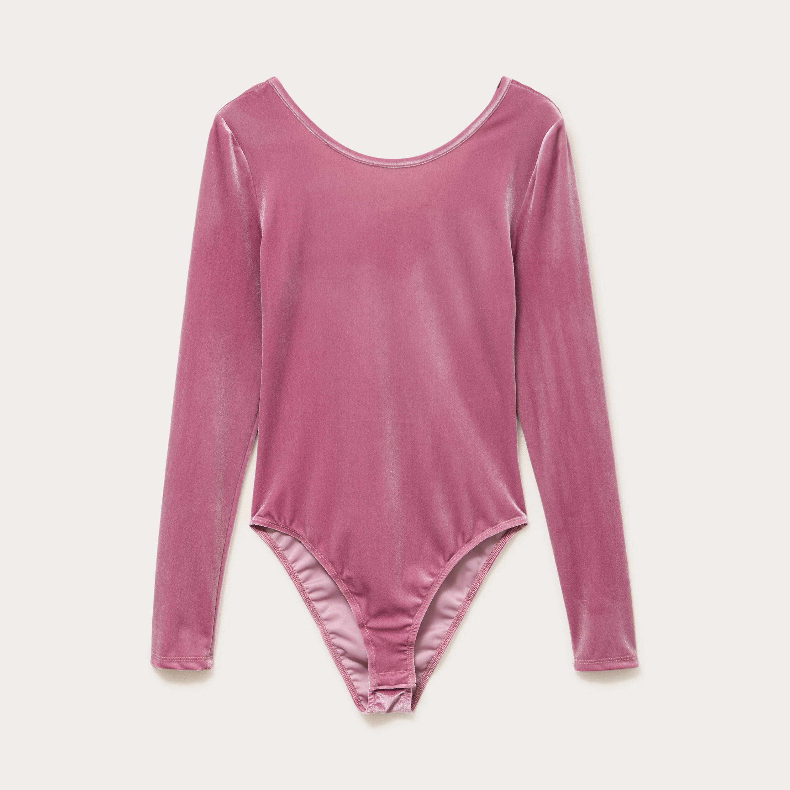Body en velours d&eacute;collet&eacute; dos rose clair femme