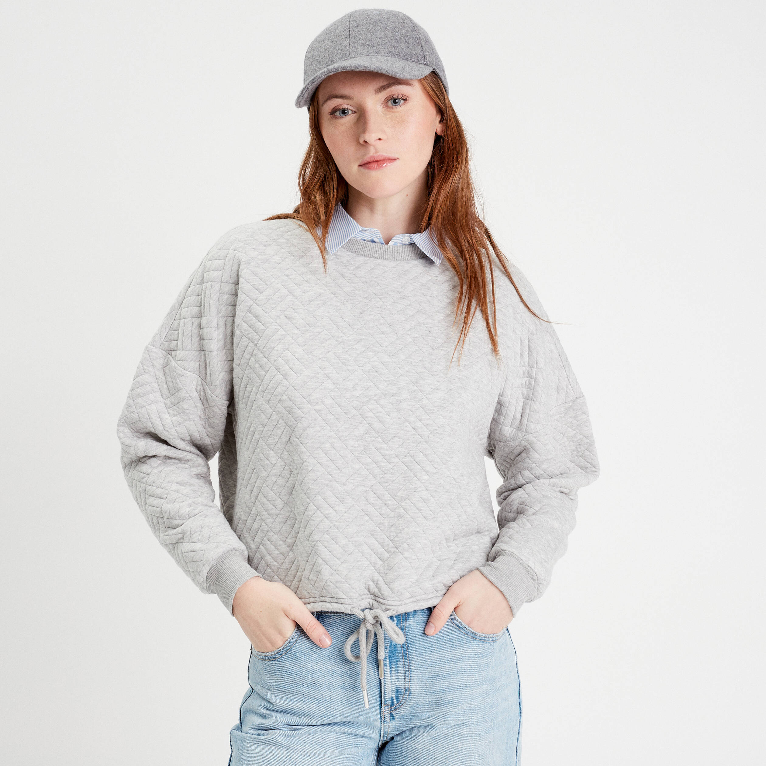 Sweat matelassé top femme