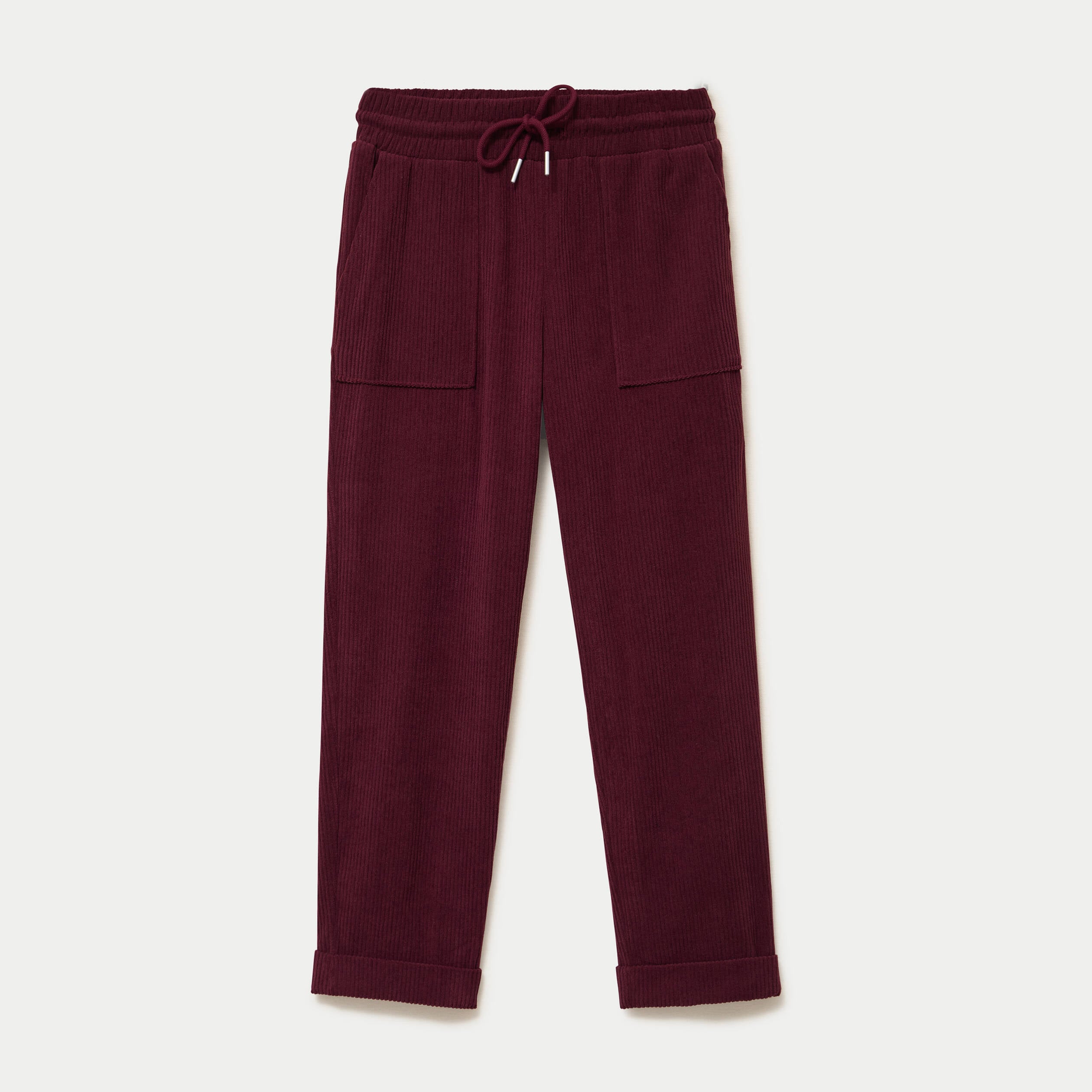 Pantalon jogging velours bordeaux femme