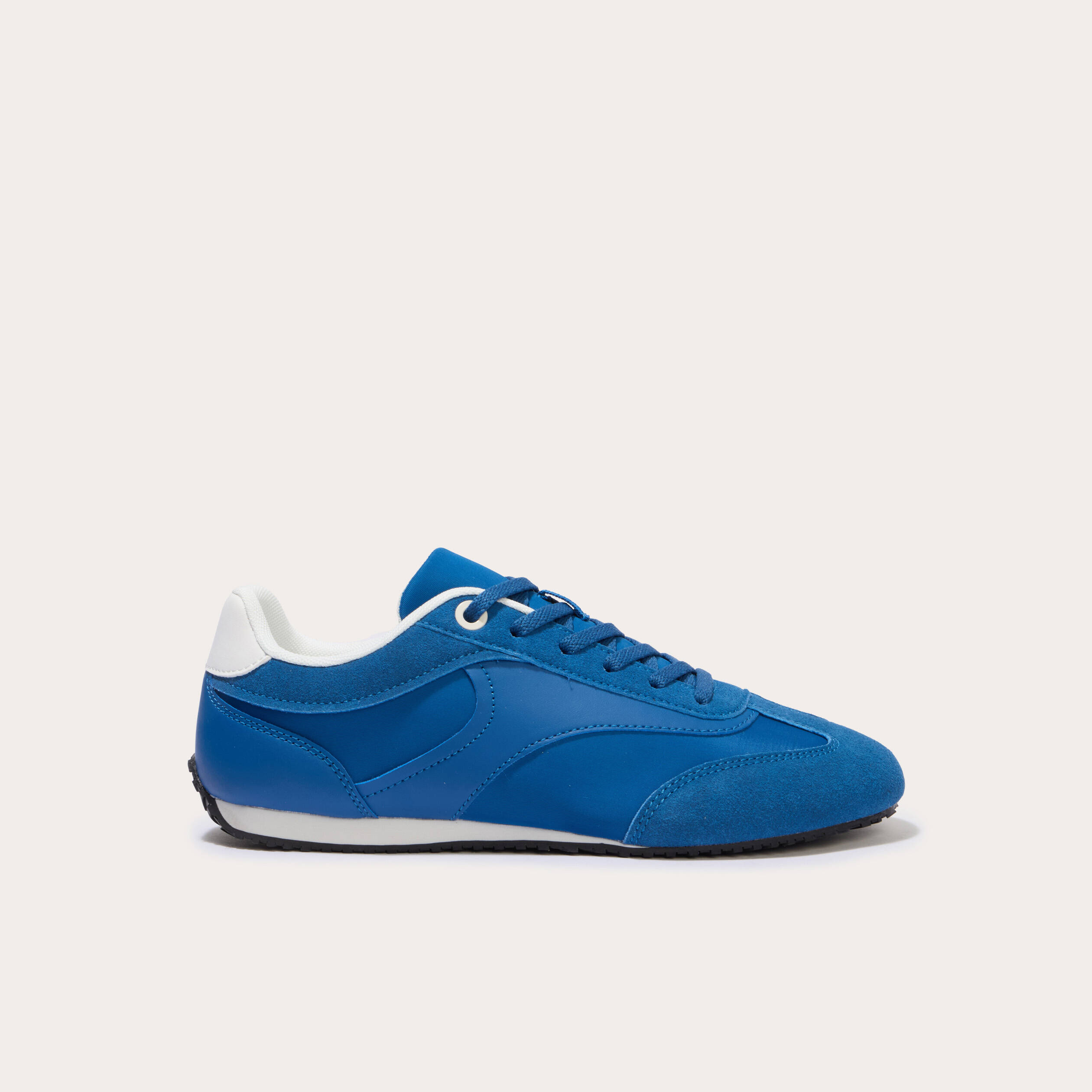 Basket aspect daim bleu electrique femme