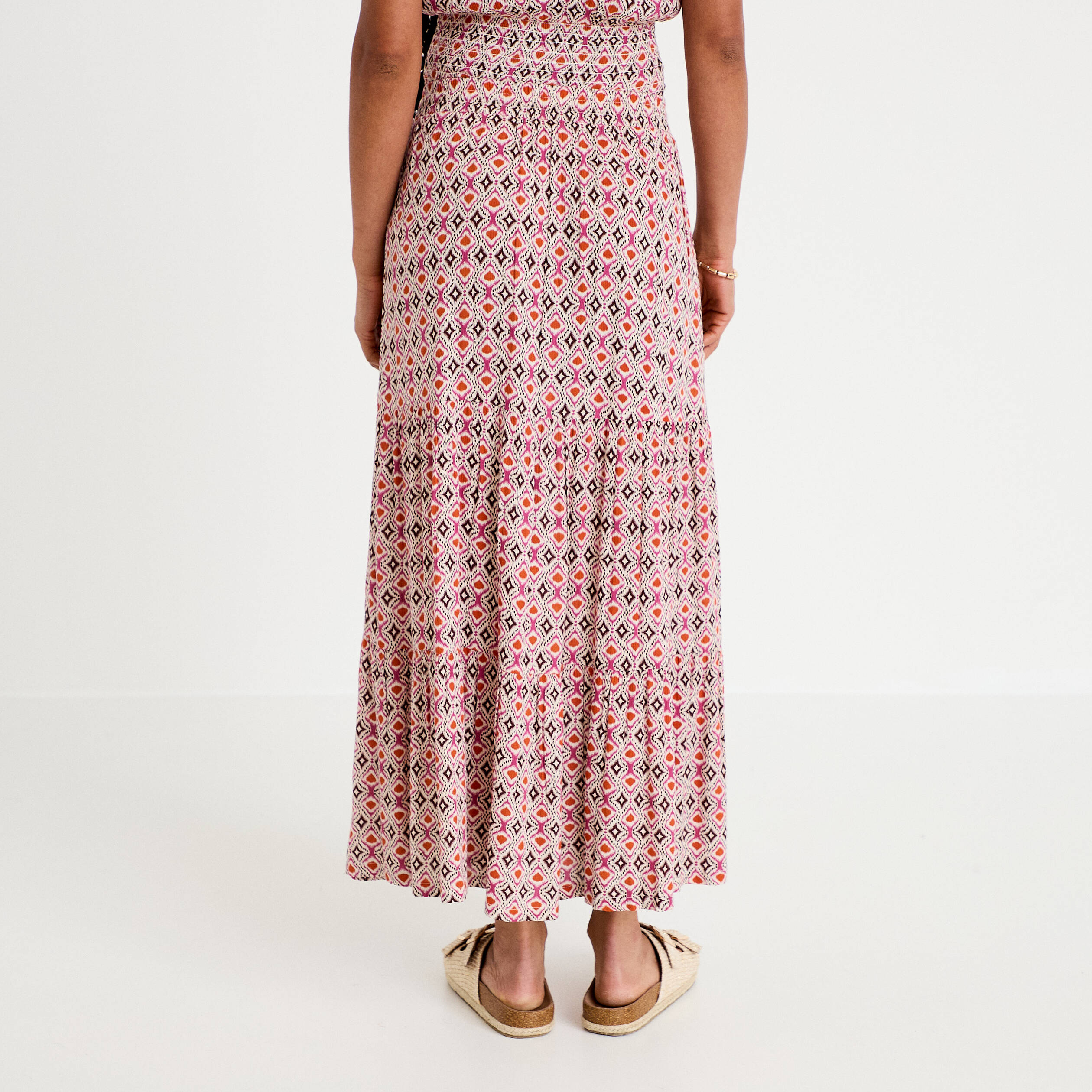Jupon long &eacute;vas&eacute; blanc femme