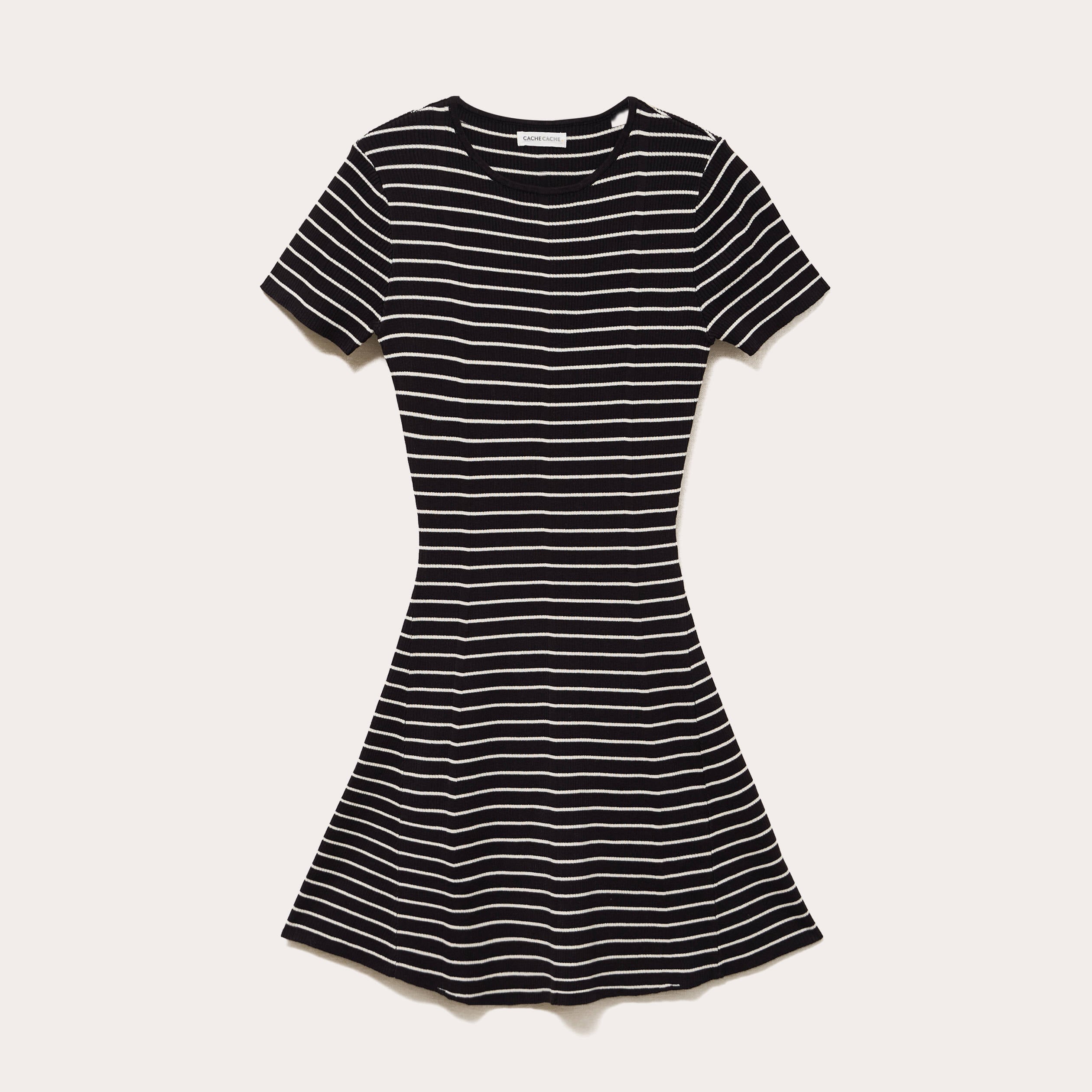 Robe droite manches courtes blanc femme