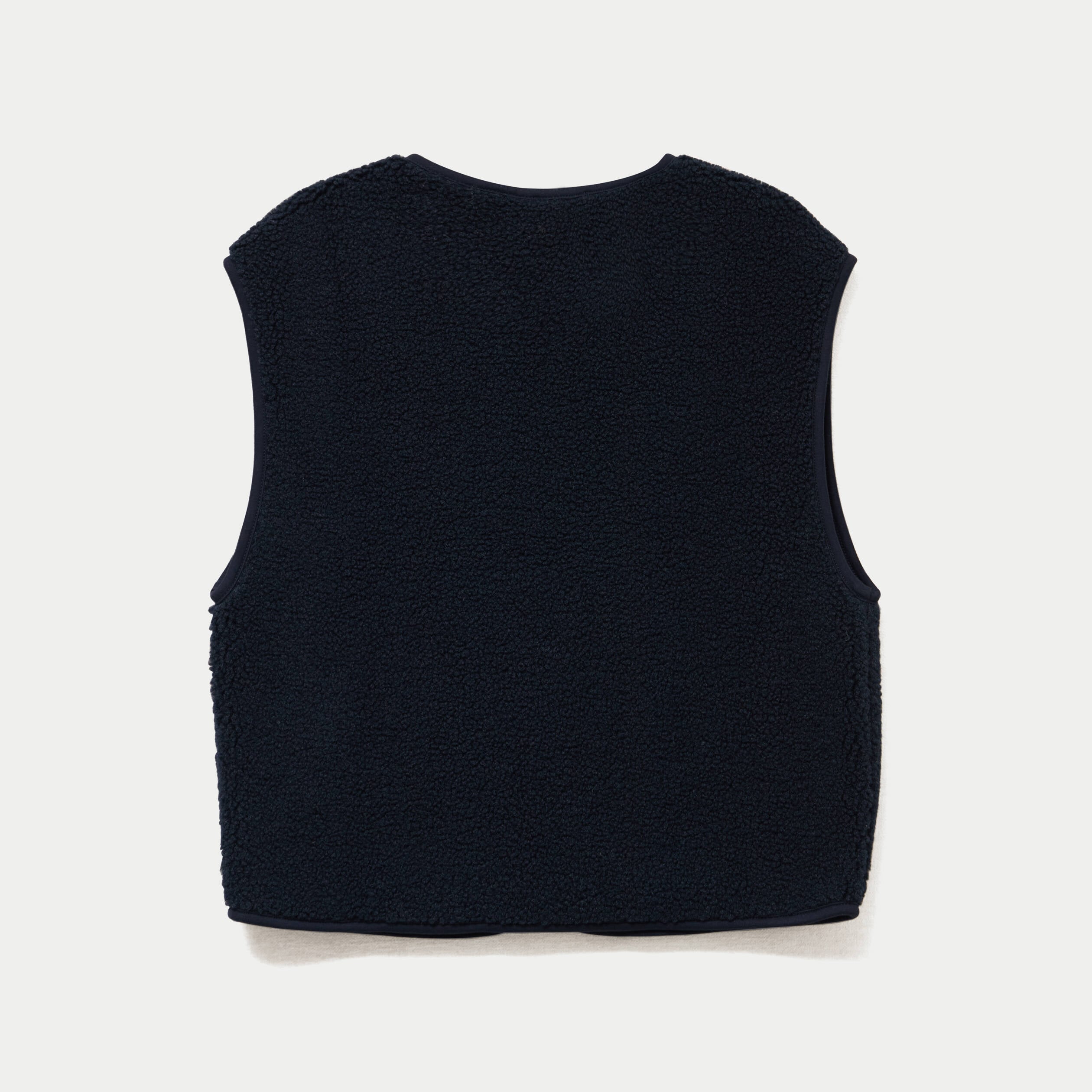 Gilet sans manches effet polaire col v bleu marine femme