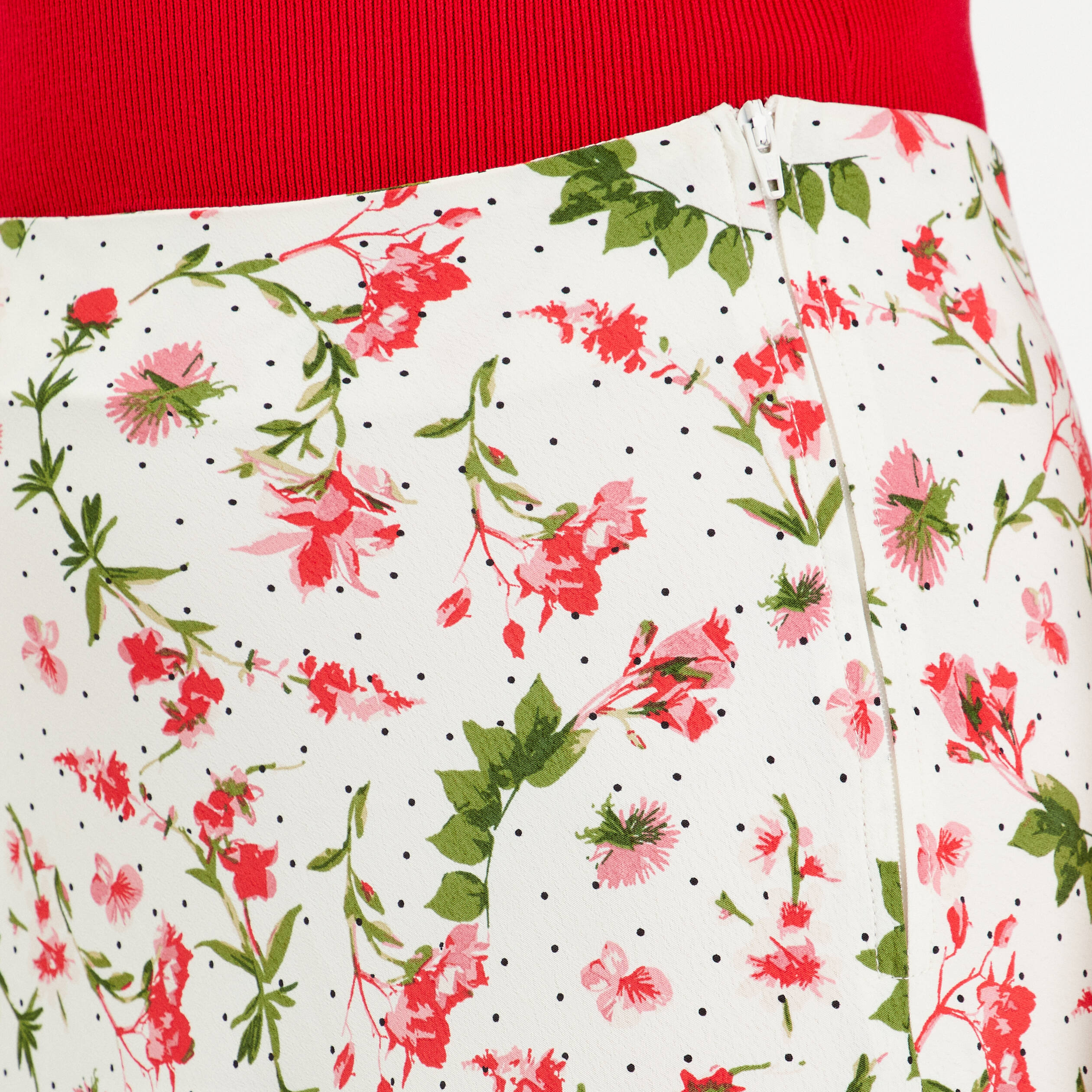 Jupe midi évasée fluide blanc femme