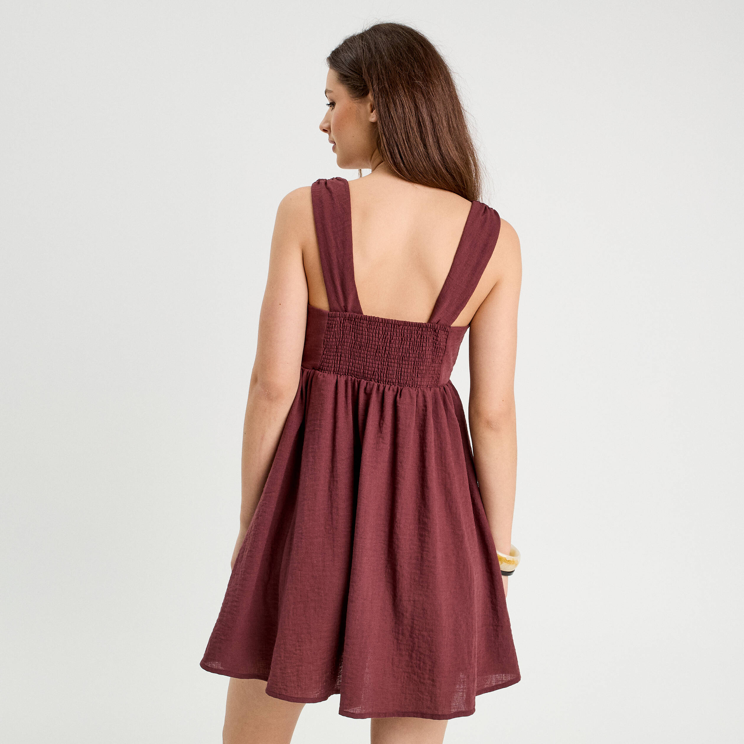 robe evasee sans manches prune femme Robe évasée sans manches prune femme