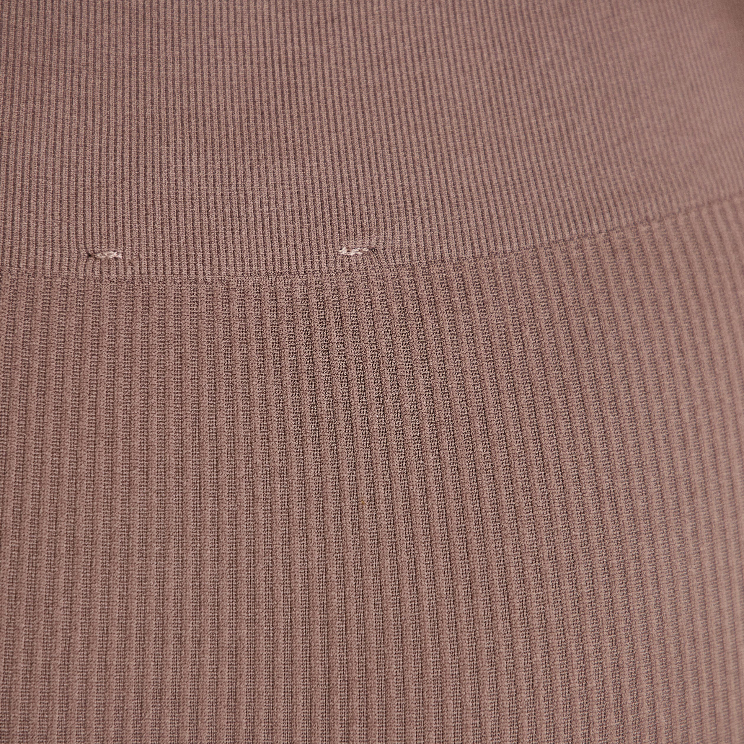 Leggings taille haute sans couture marron clair femme