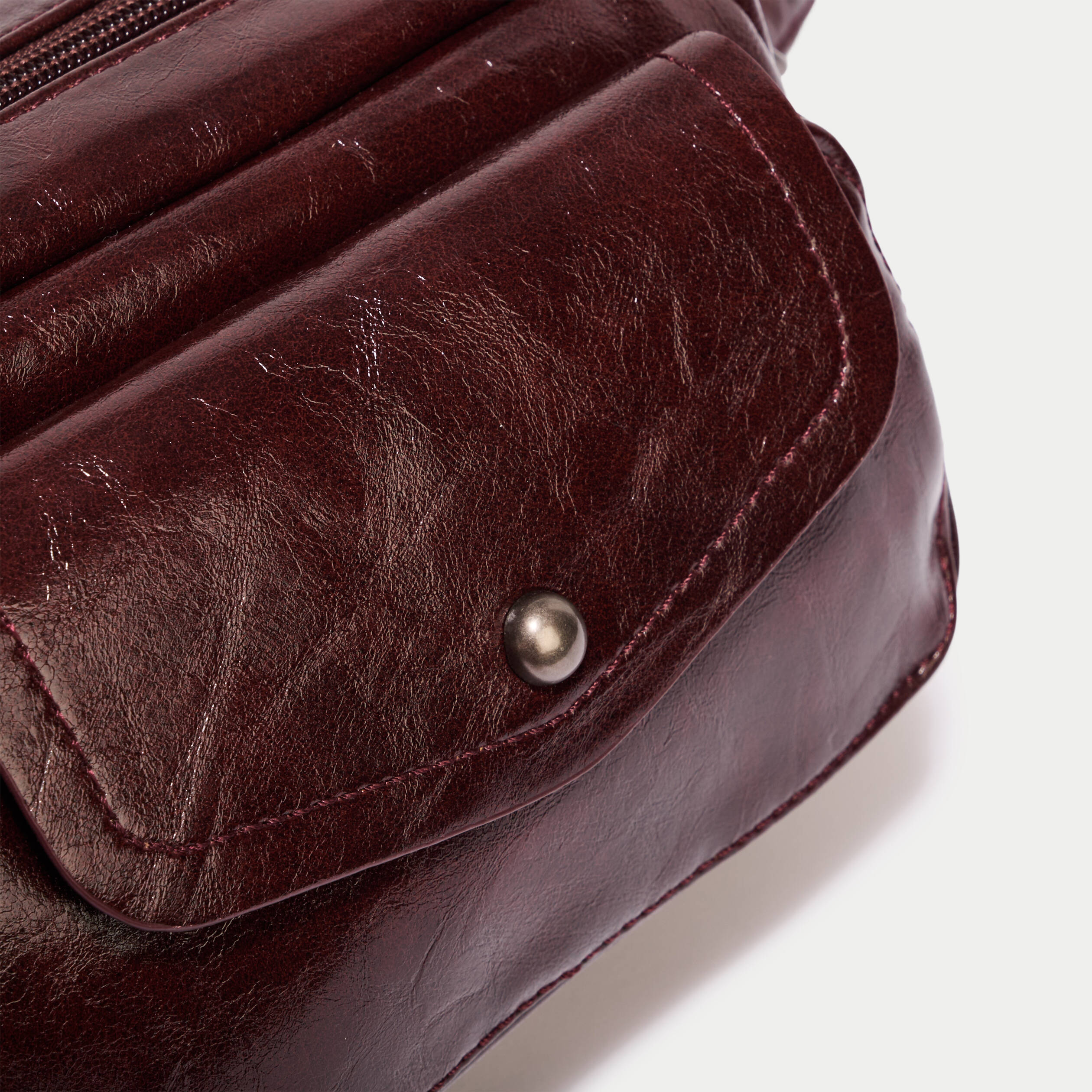 Sac aspect daim bordeaux femme