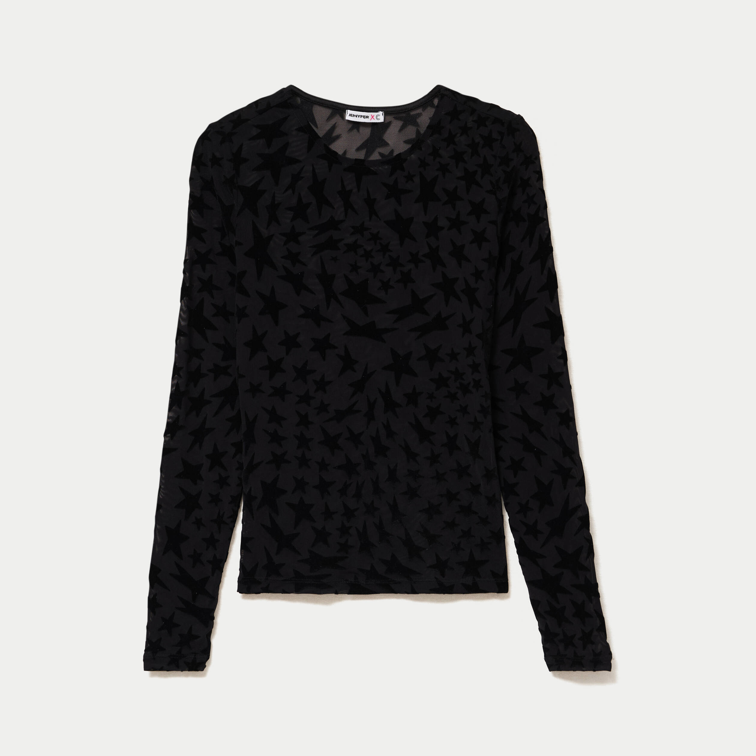 T-shirt ajust&eacute; manches longues noir femme