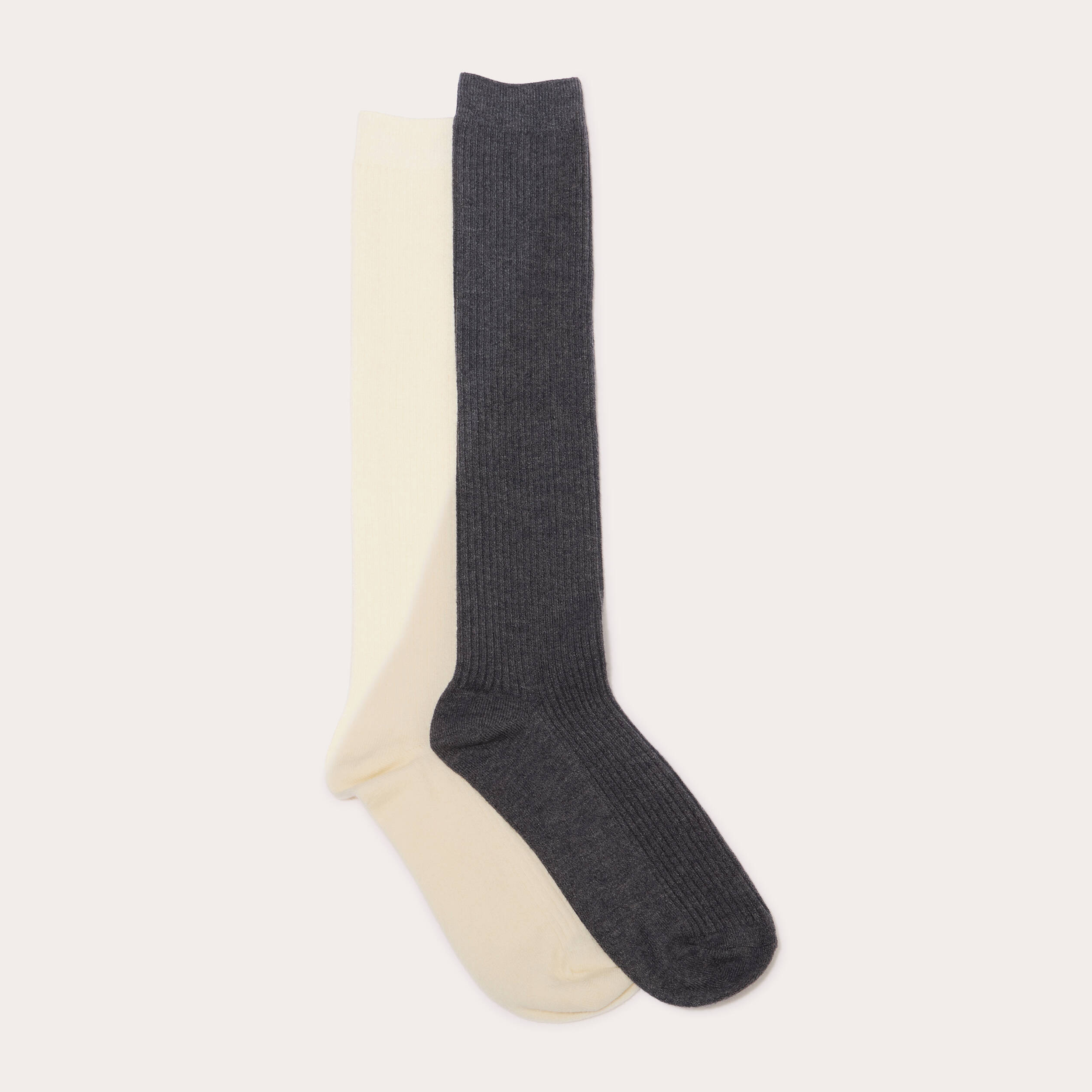 Lot de 2 paires de chaussettes gris fonc&eacute; femme