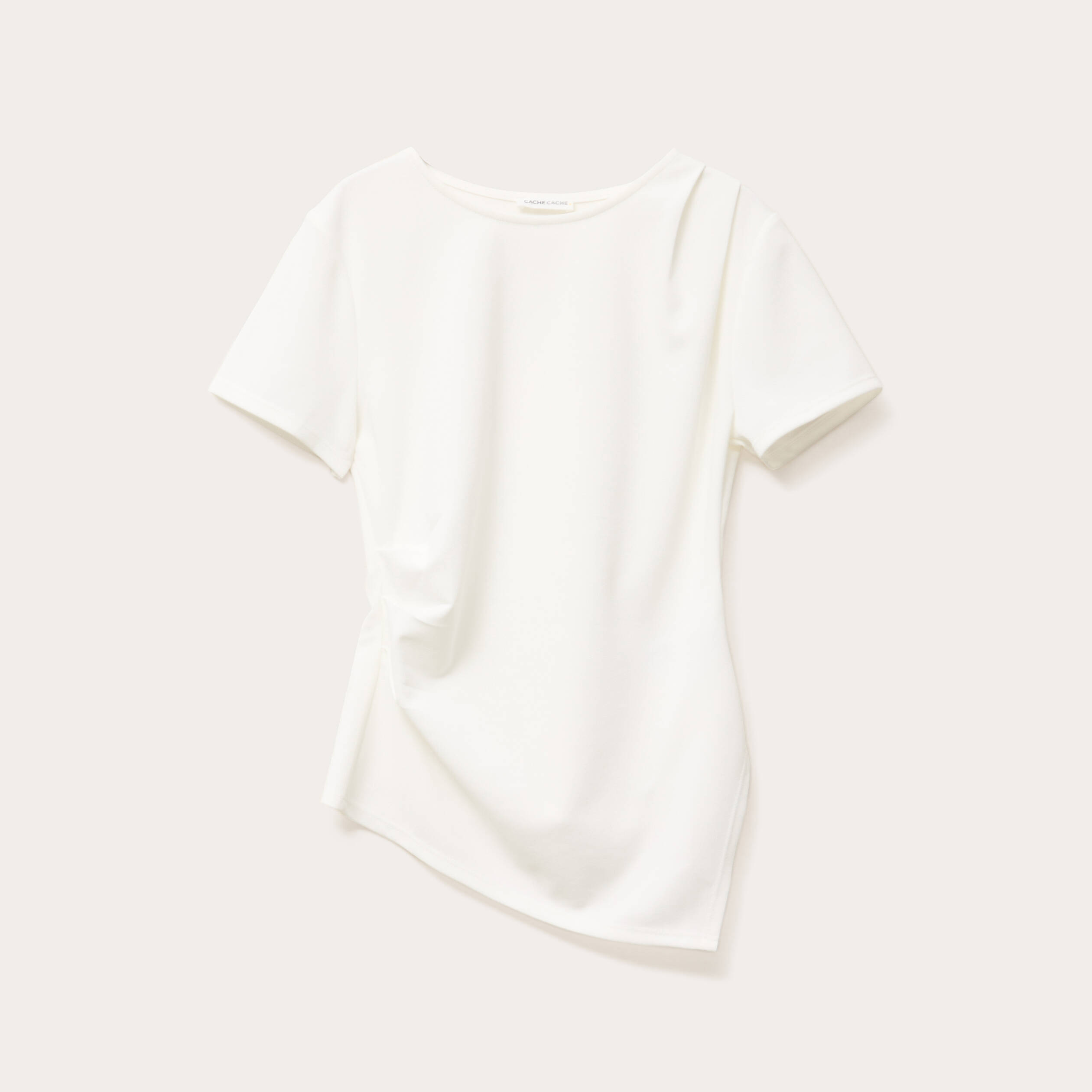 t shirt asymetrique ecru femme T-shirt asymétrique ecru femme