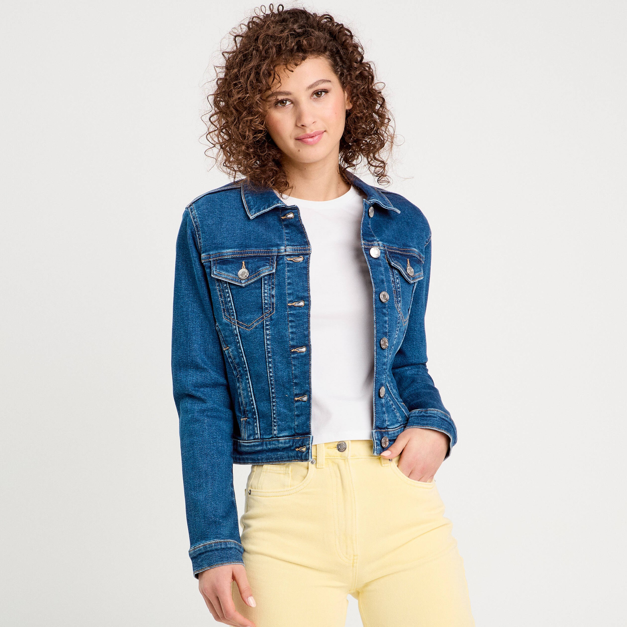 Veste en jean denim stone femme