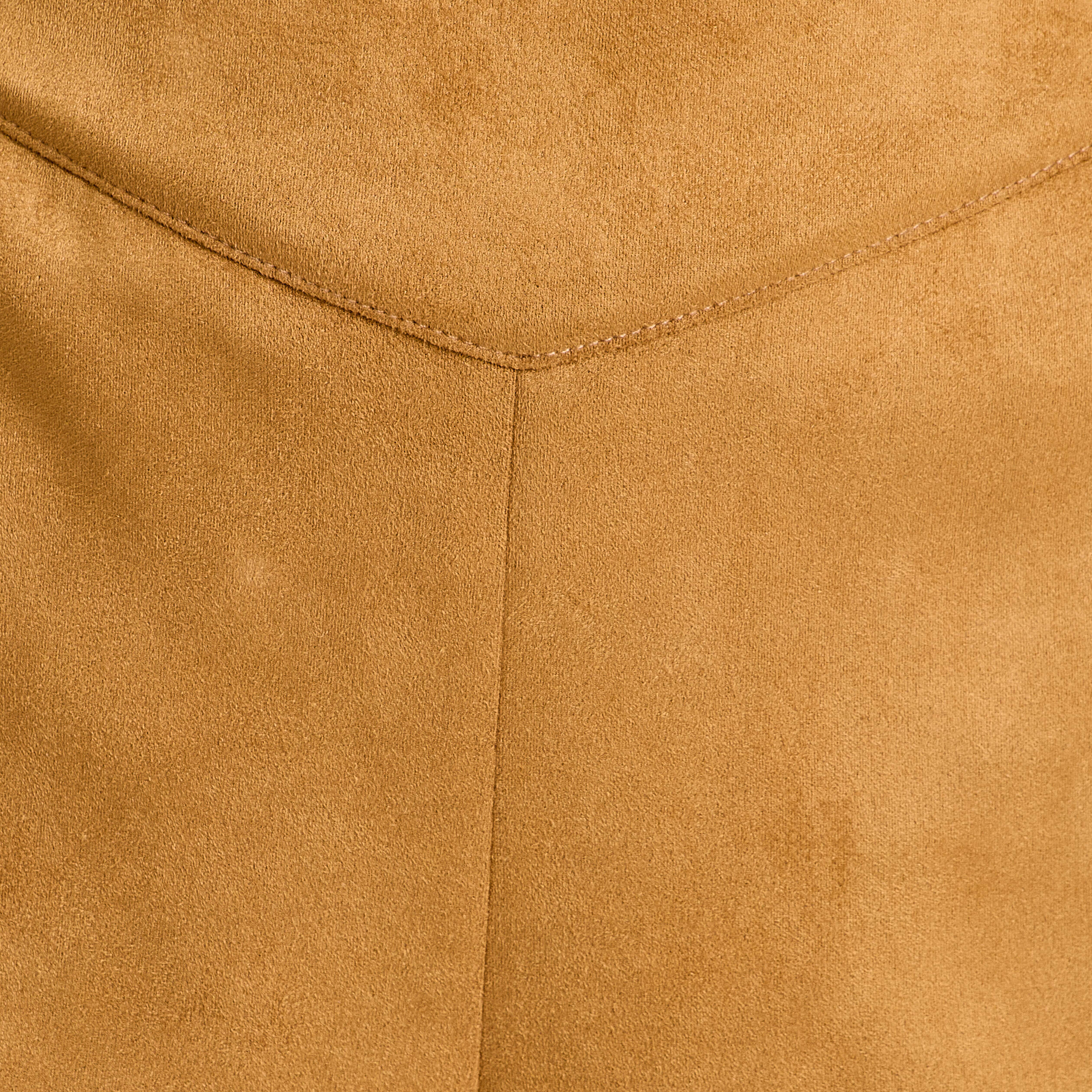 Short droit su&eacute;dine camel femme