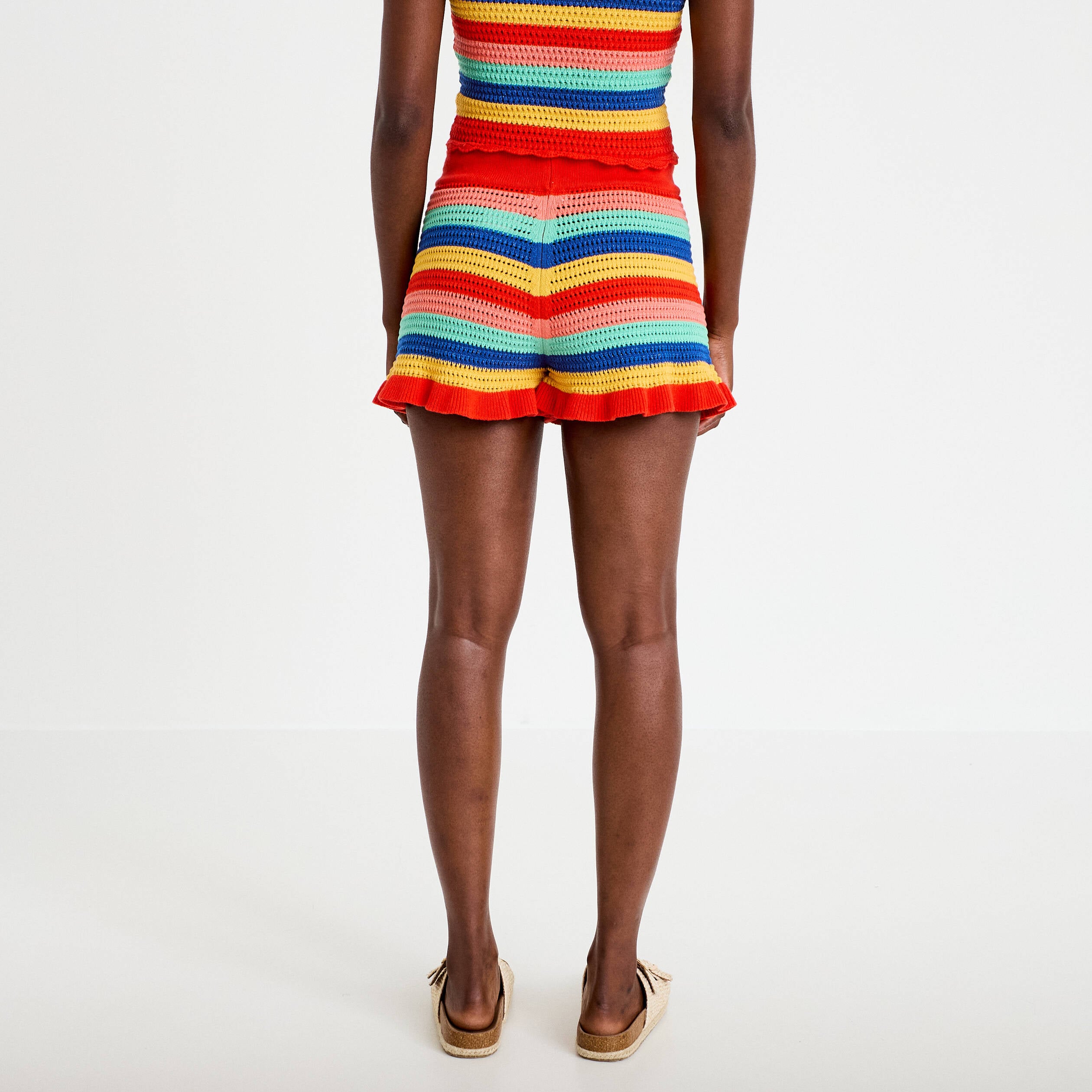 Short crochet rouge femme