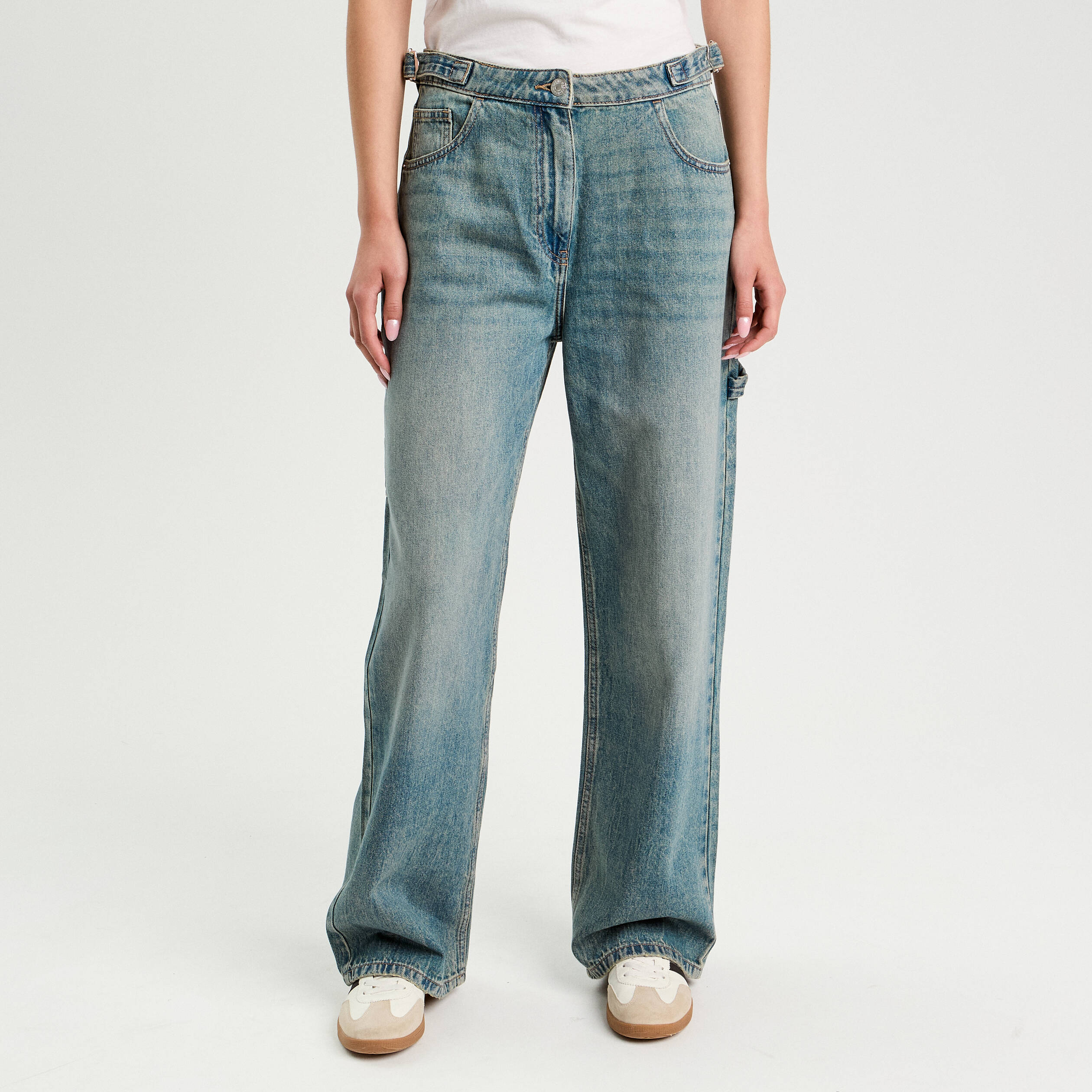jeans wide leg carpenter denim dirty femme Jeans wide leg carpenter denim dirty femme