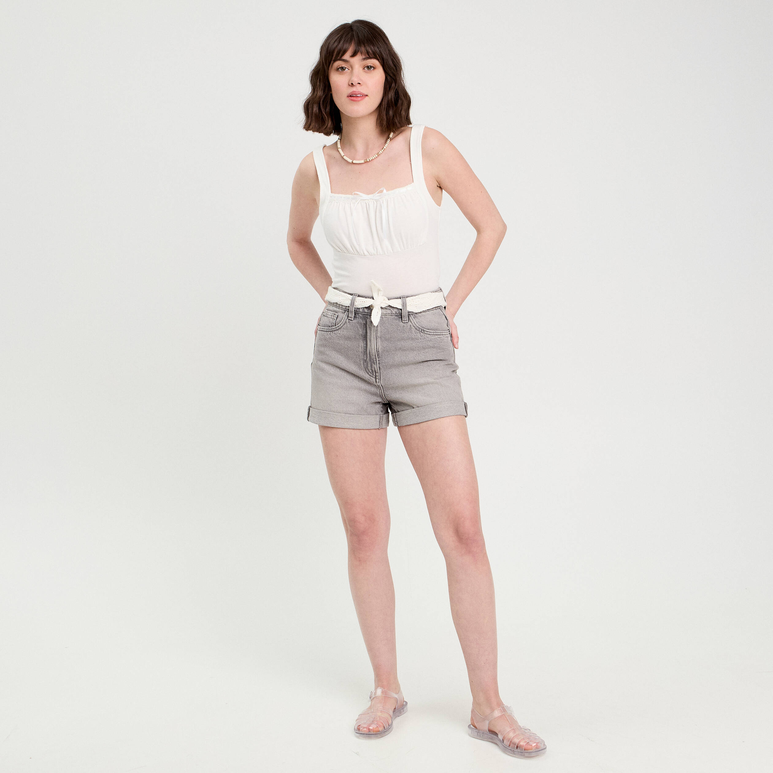 Bustier avec coques blanc femme