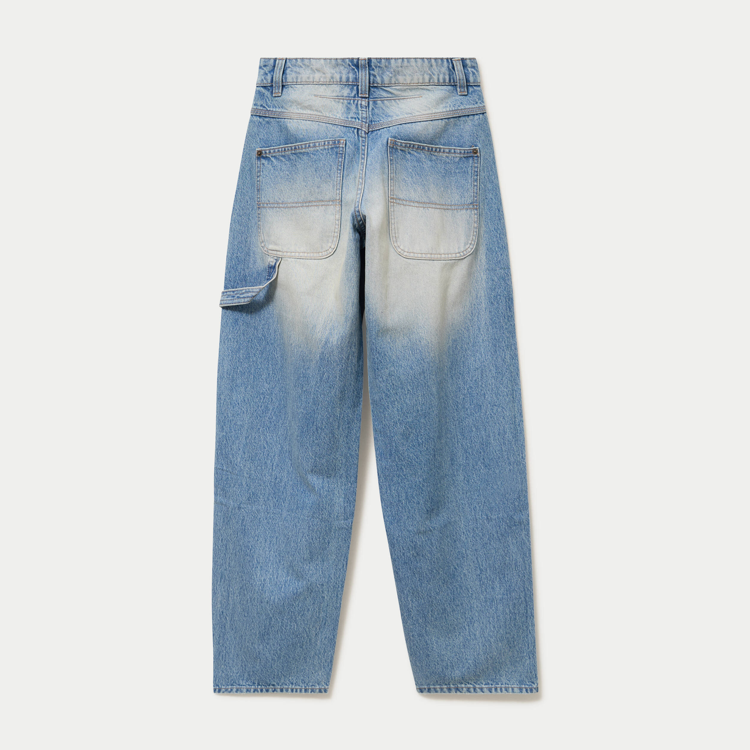 Jean loose taille standard denim bleach ado