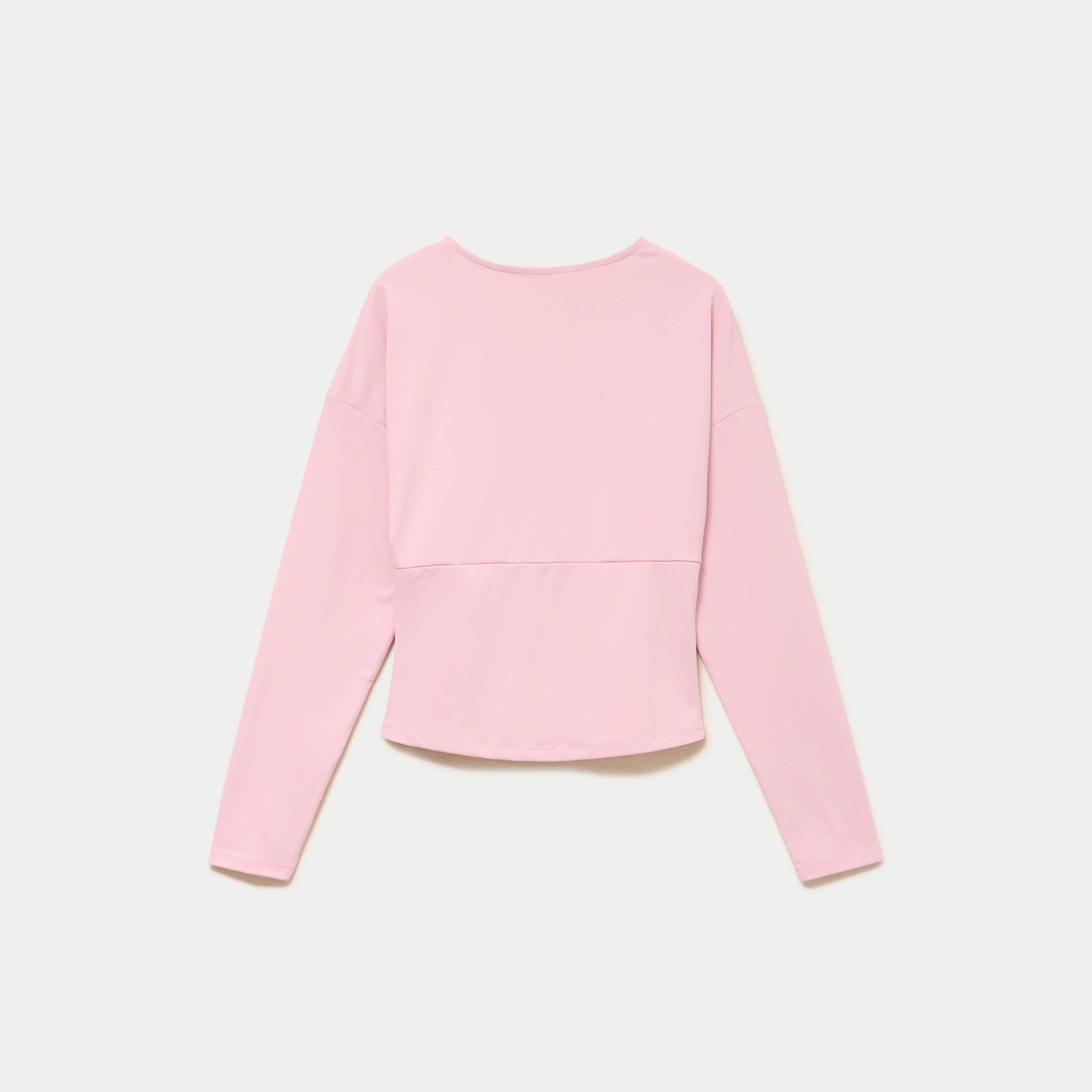 Top ajust&eacute; court manches longues rose
