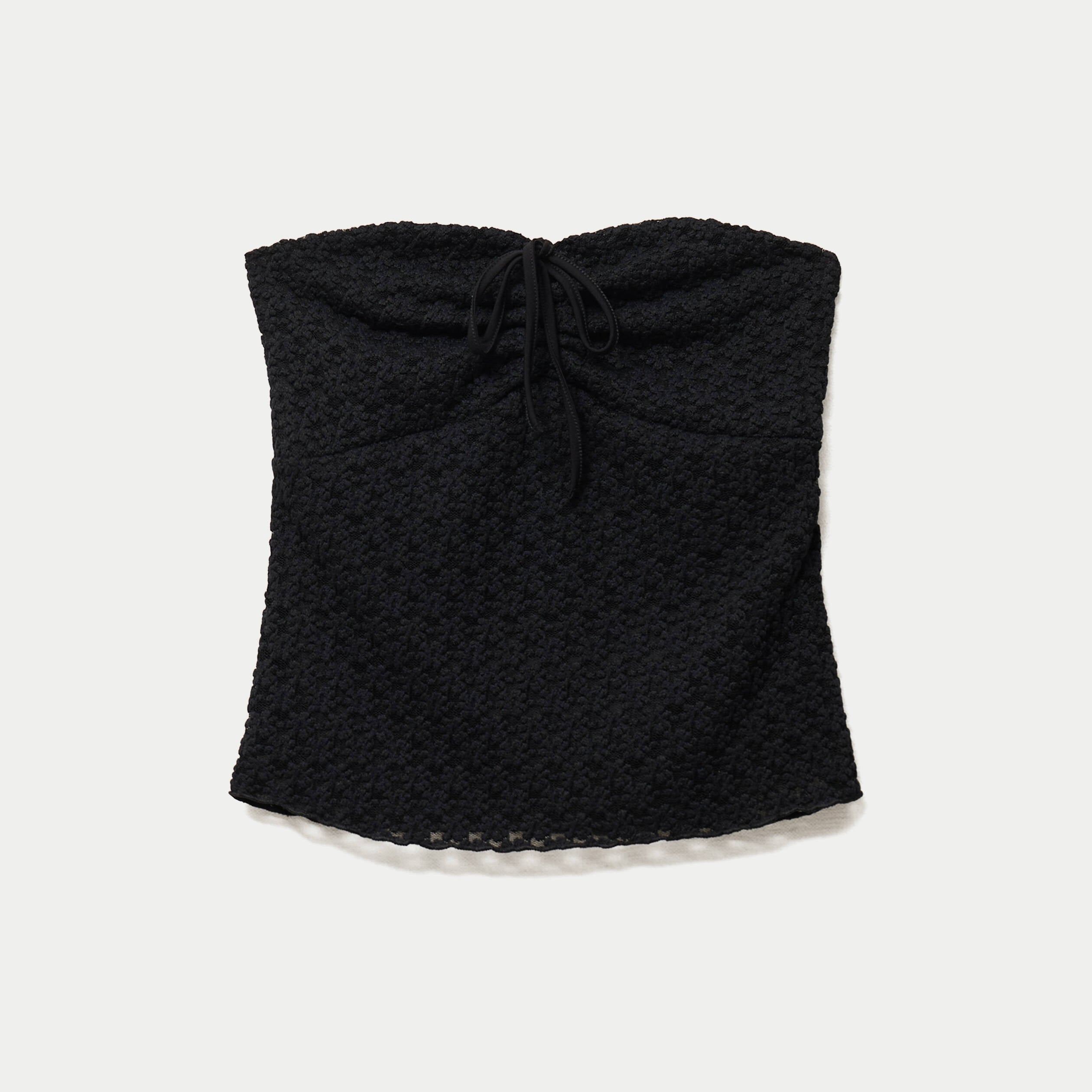 Bandeau ajust&eacute; sans manches dentelle noir ado